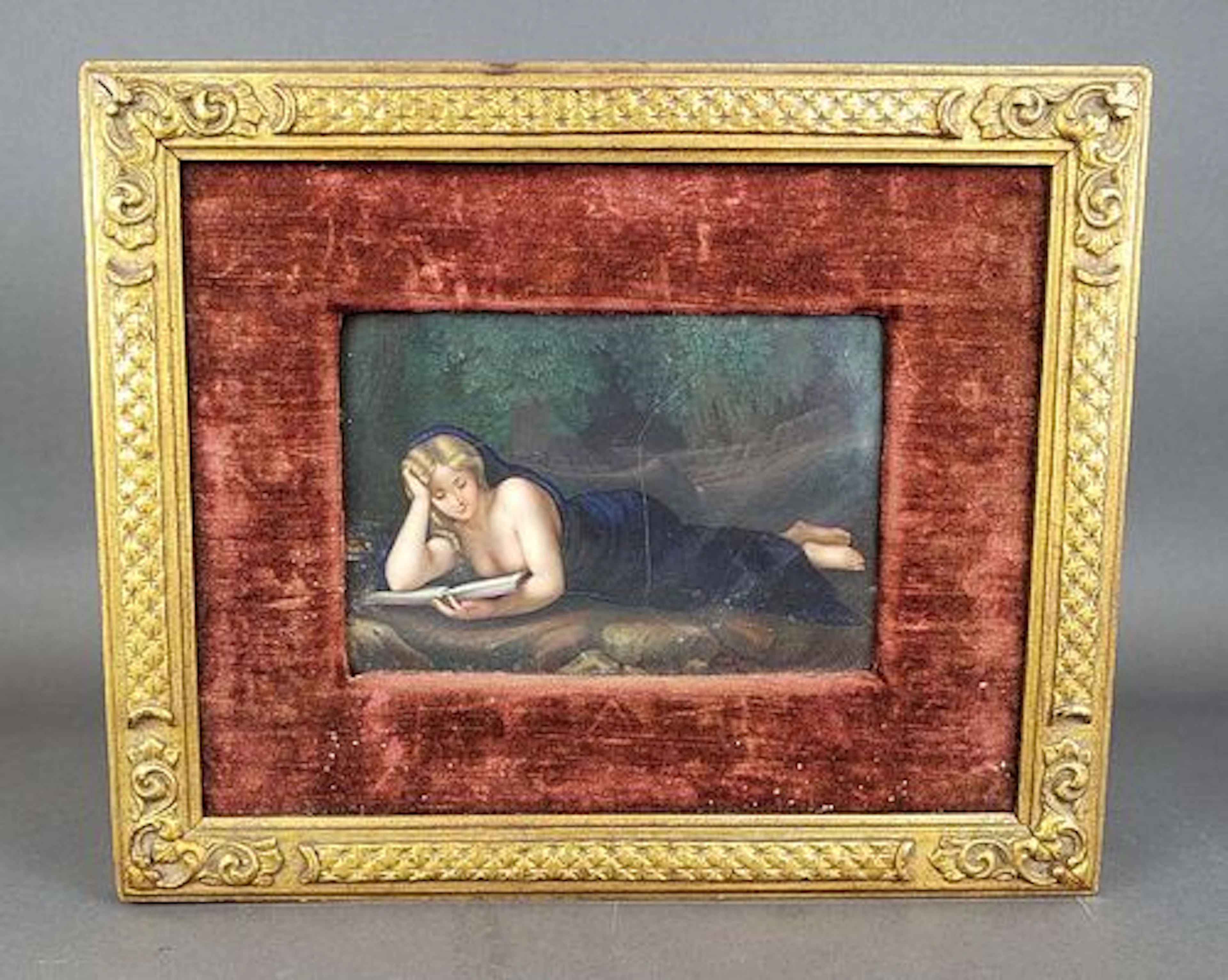 Framed German Porcelain Plaque