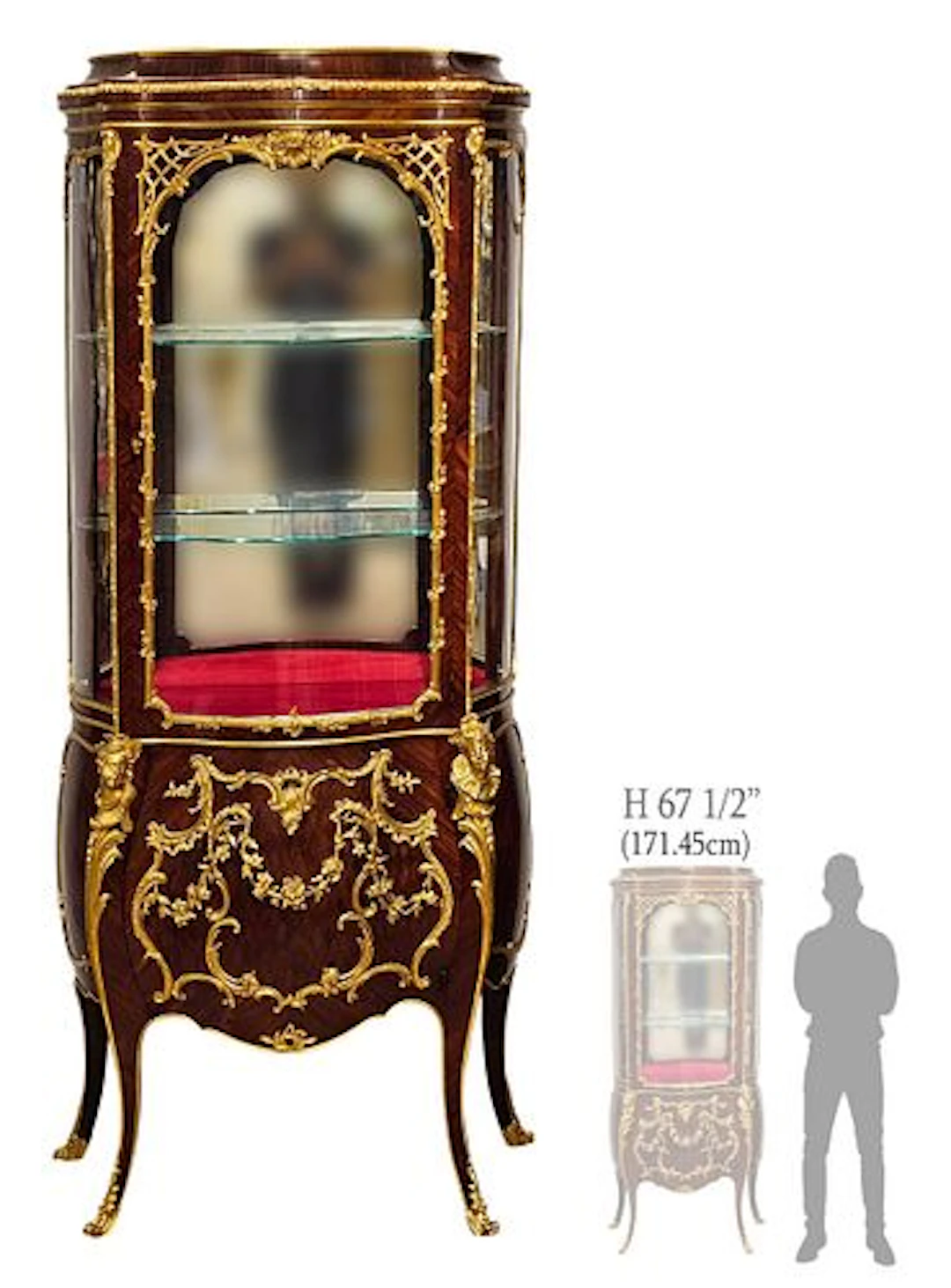 19th C. Linke Style Figural Bronze Mounted Vitrine