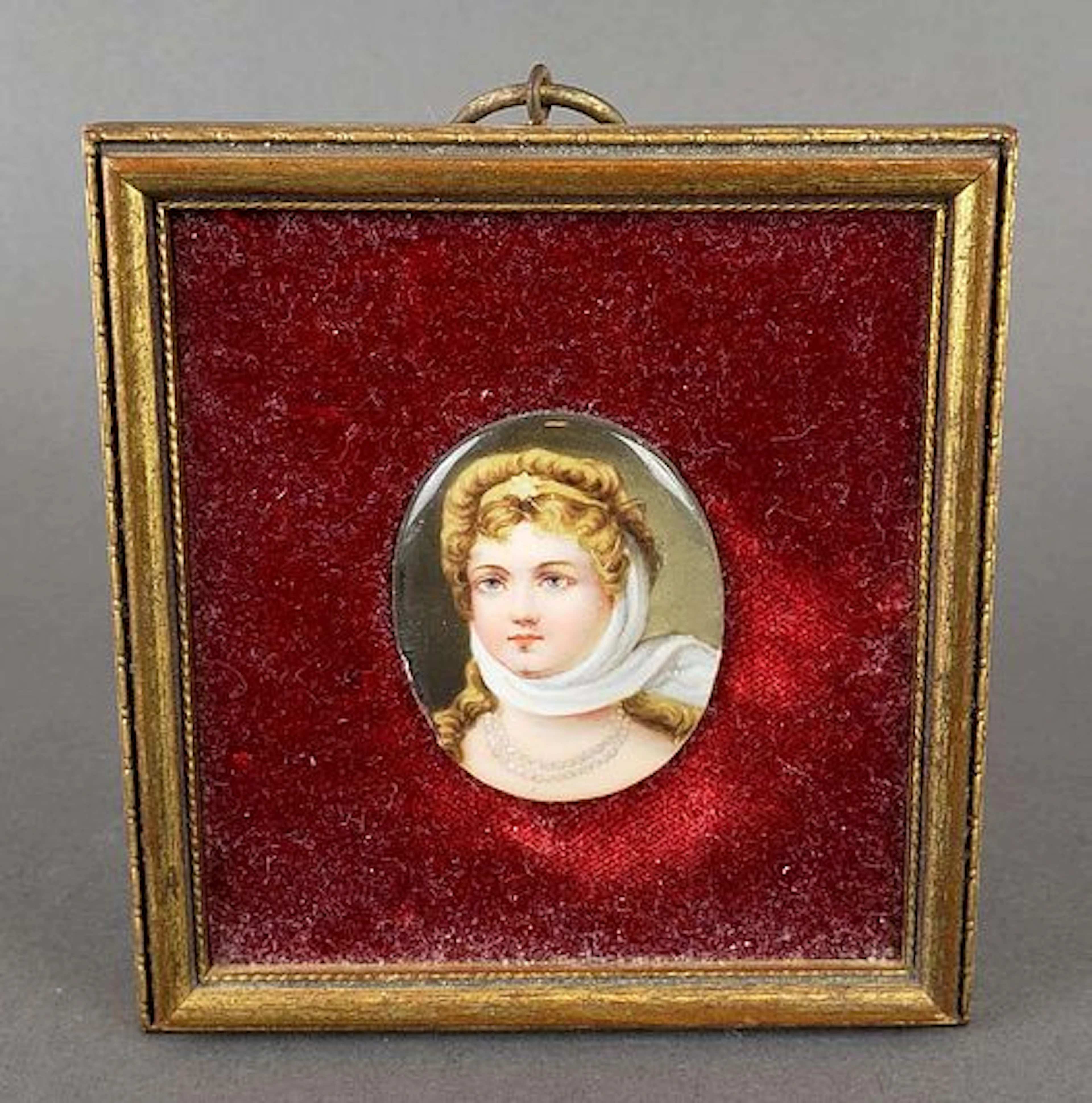 French Porcelain Plaque in Frame