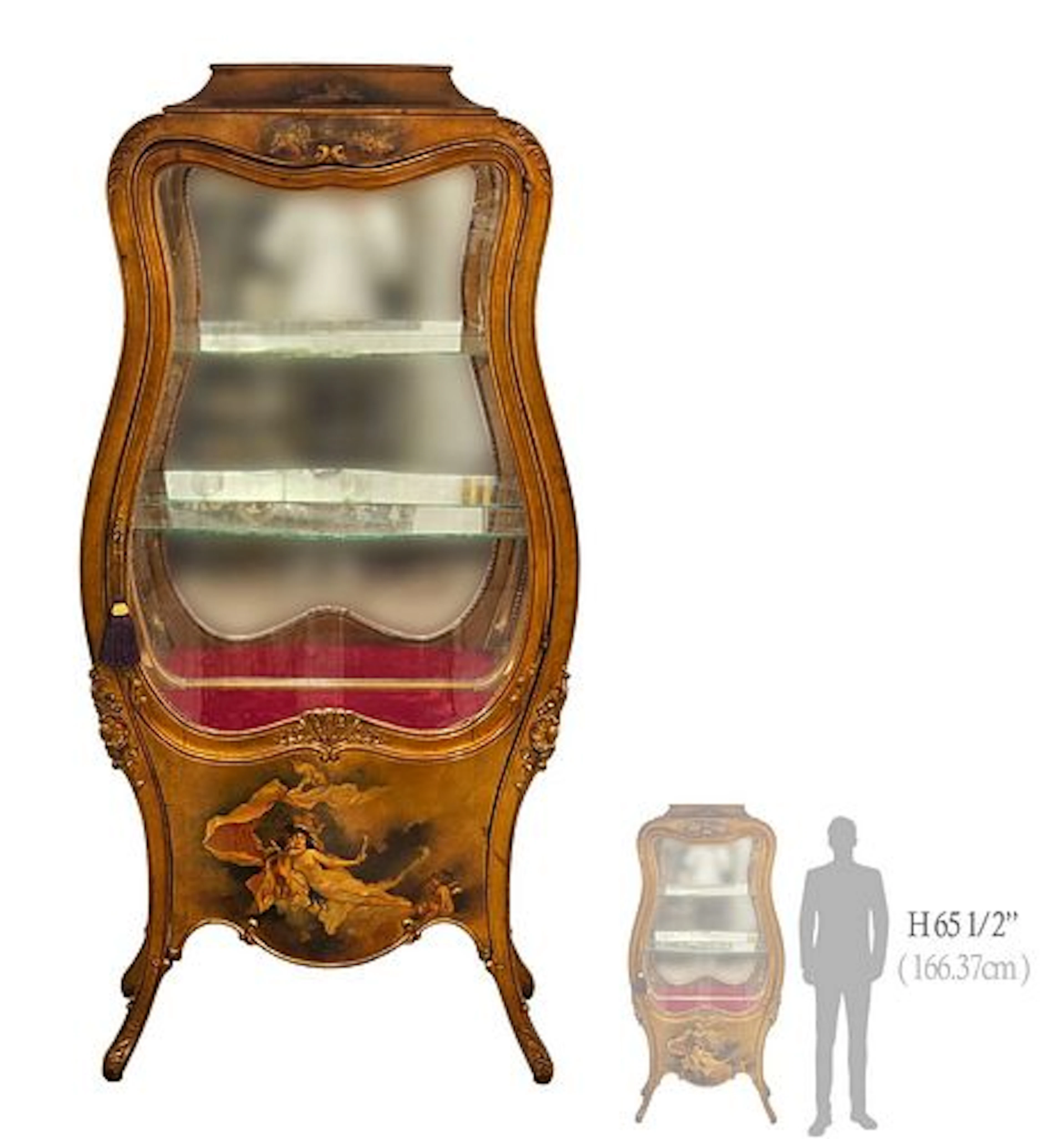 19th Century French Hand Painted Vernis Martin Vitrine