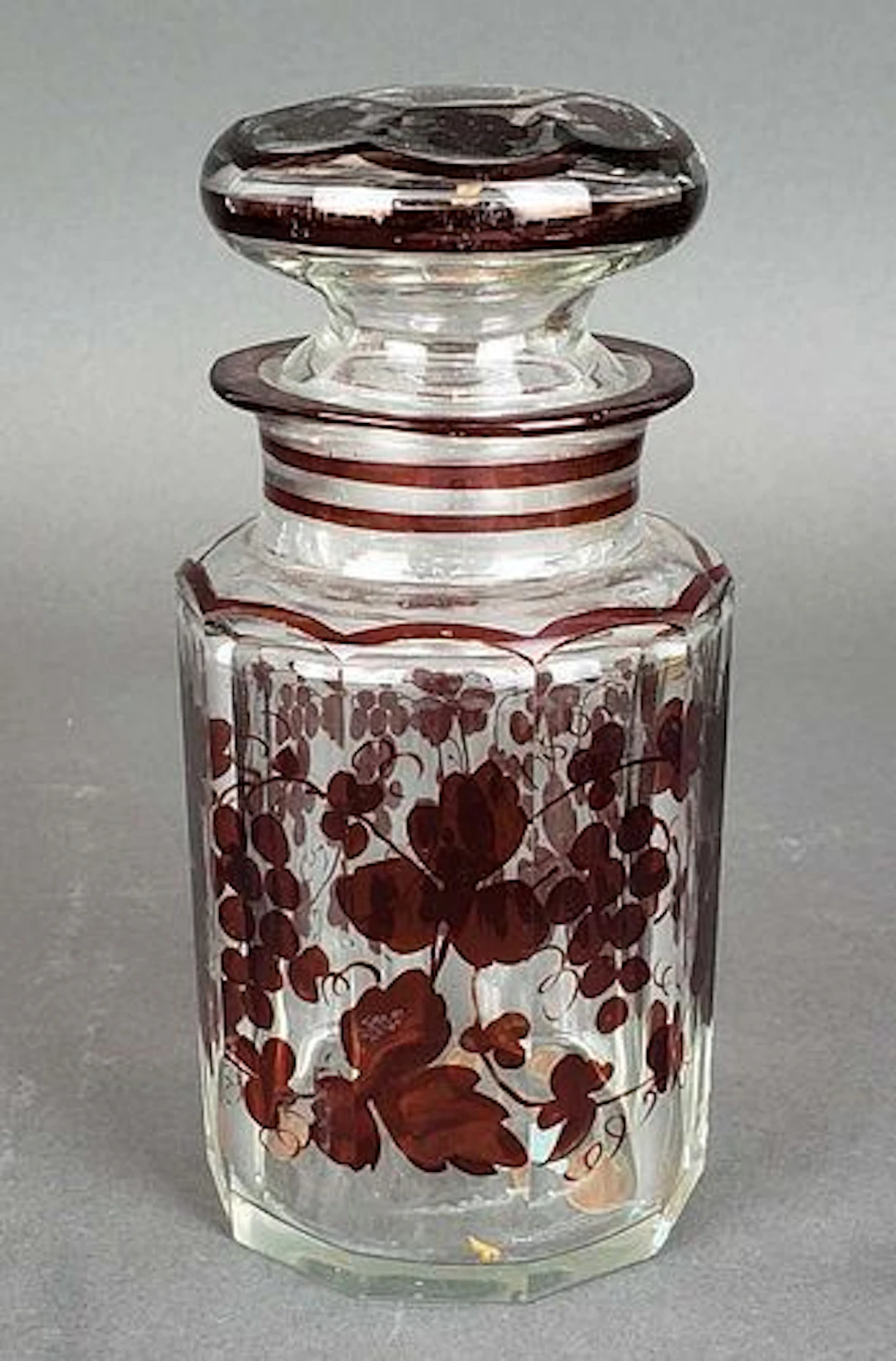 Bohemian Glass Lidded Jar