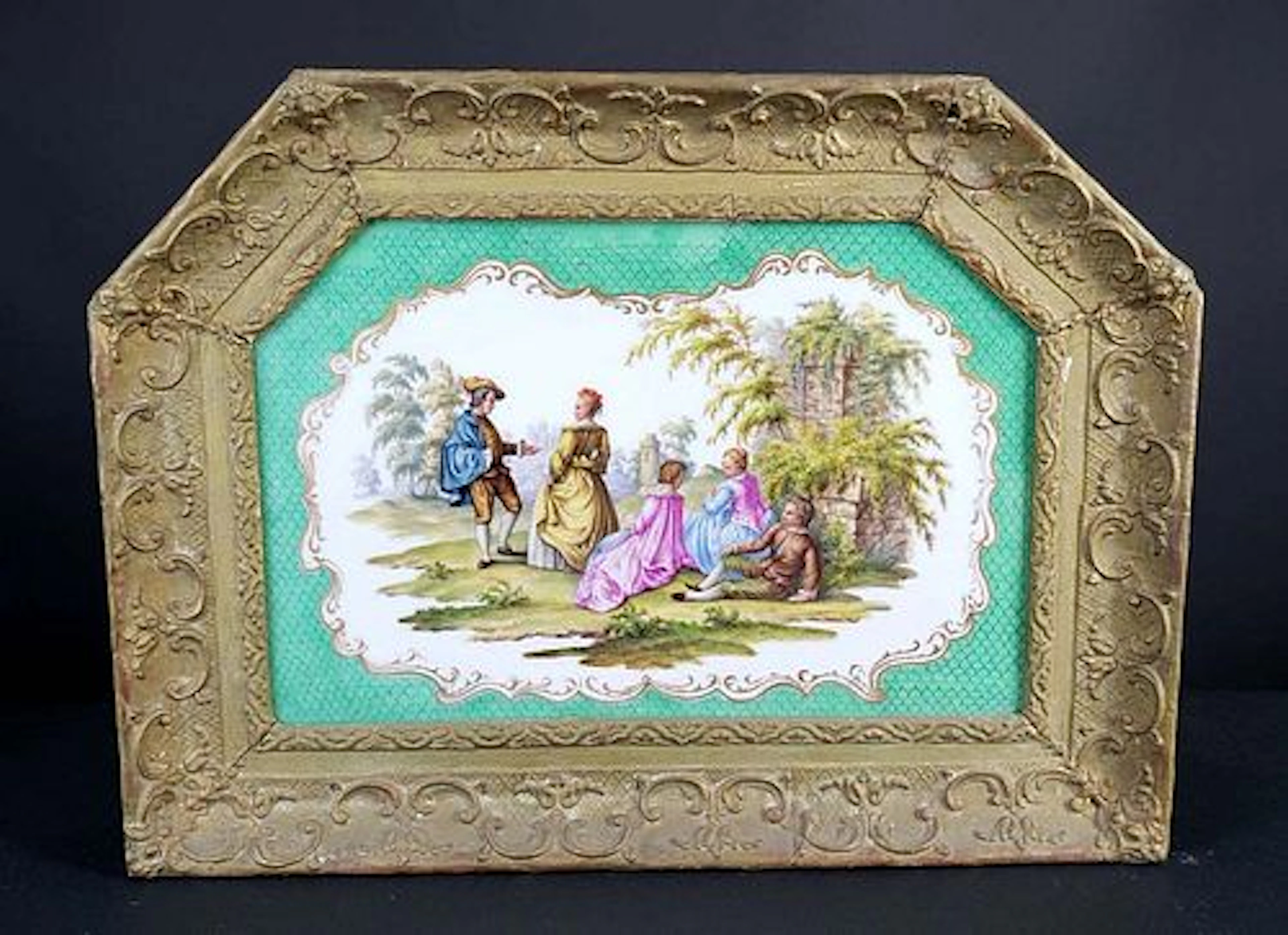19th C. KPM Plaque Galante Scene, Circa 1890