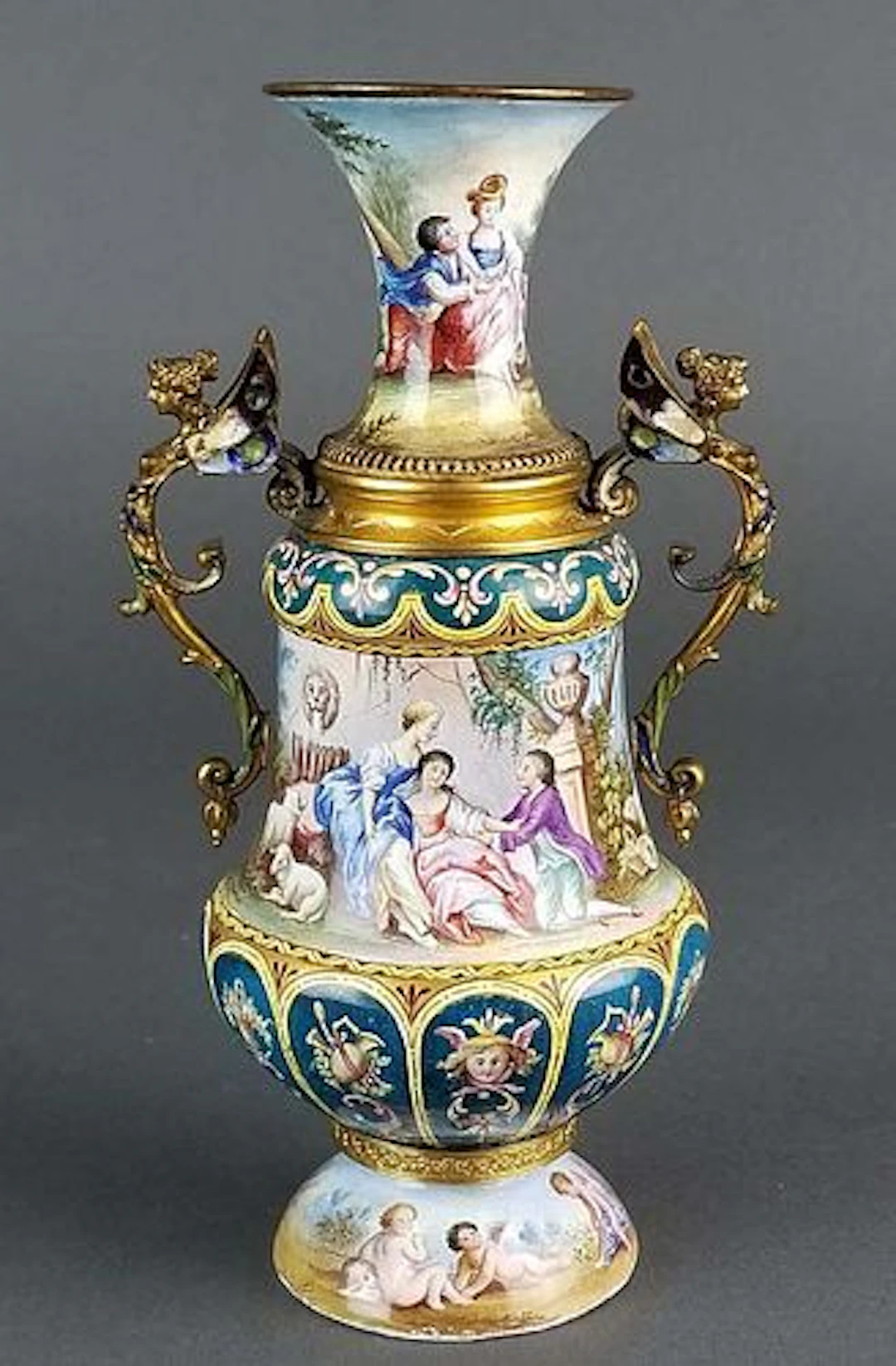Magnificent Large Austrian Viennese Enamel on Silver
