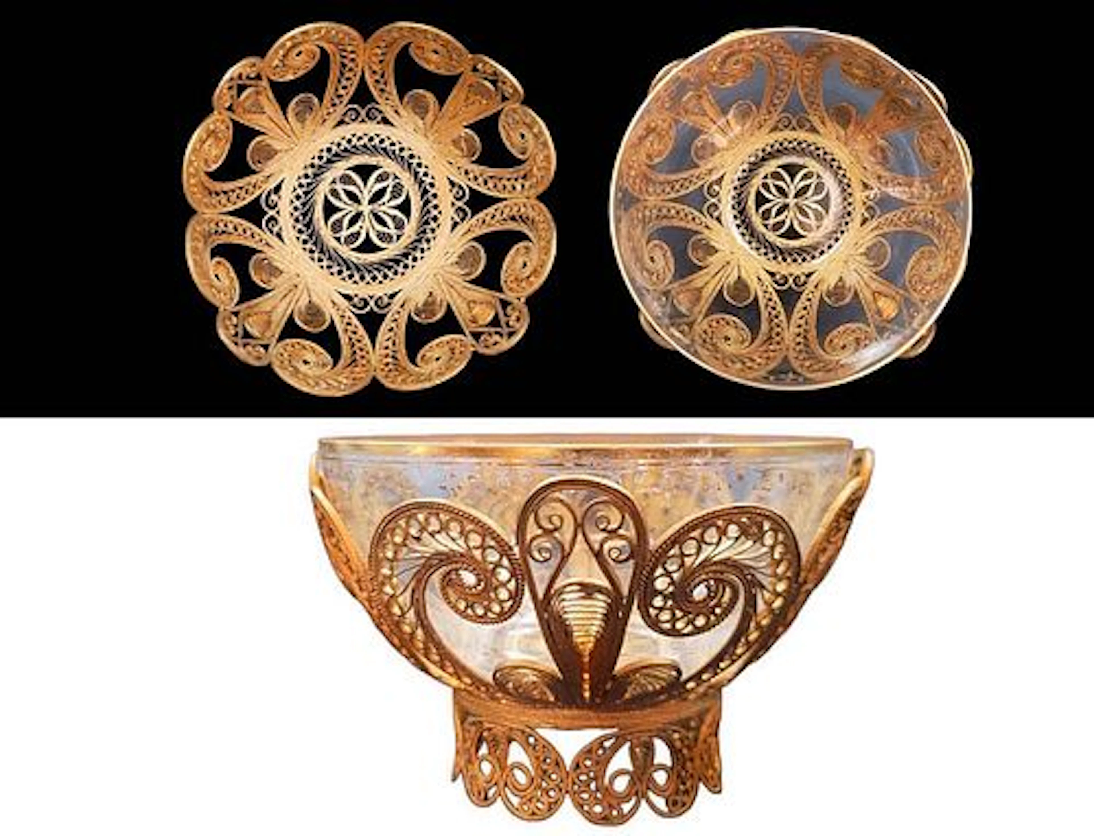 19th C. Filigree With Baccarat Glass Candy Dish