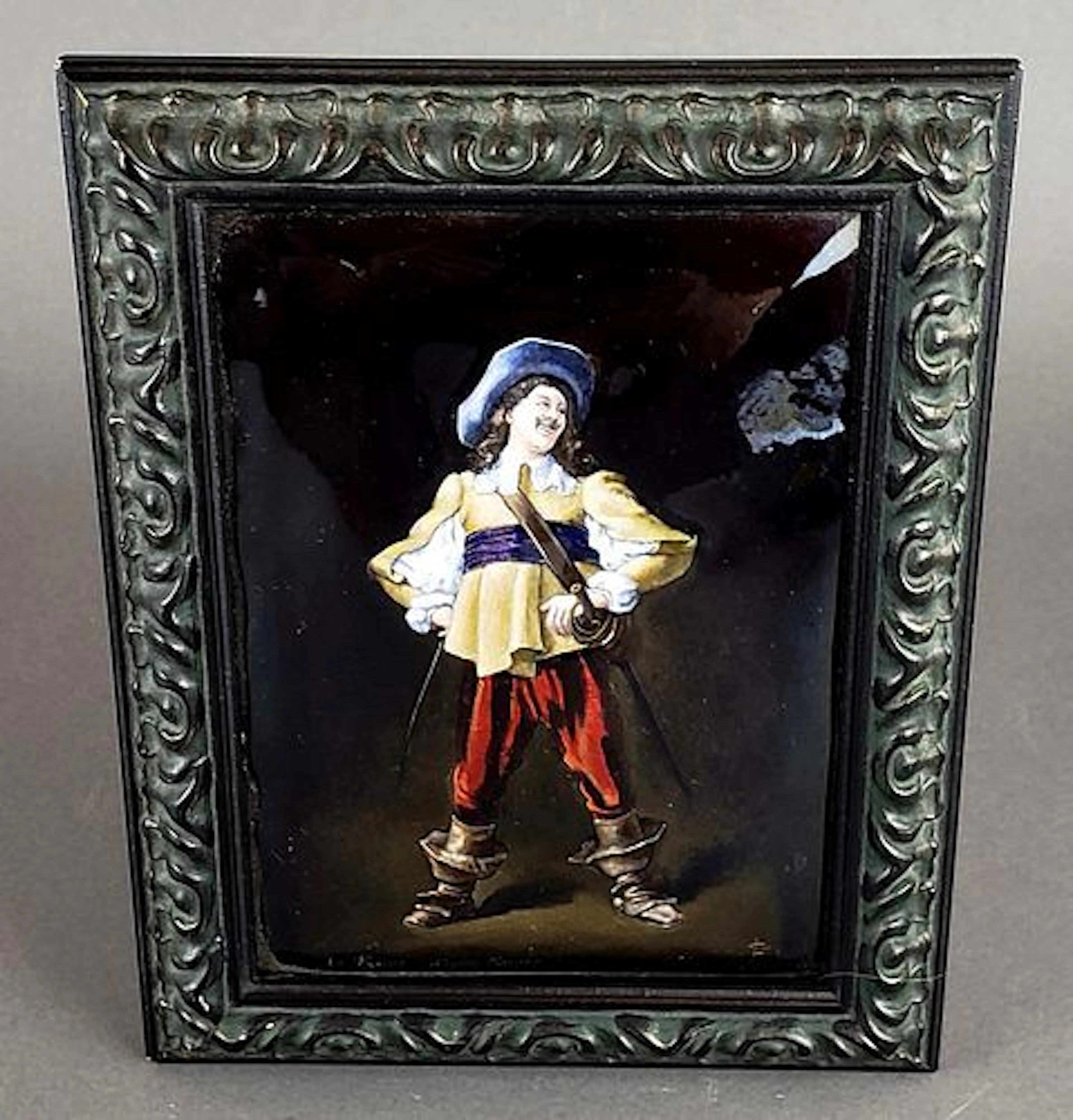 Framed Limoges Plaque