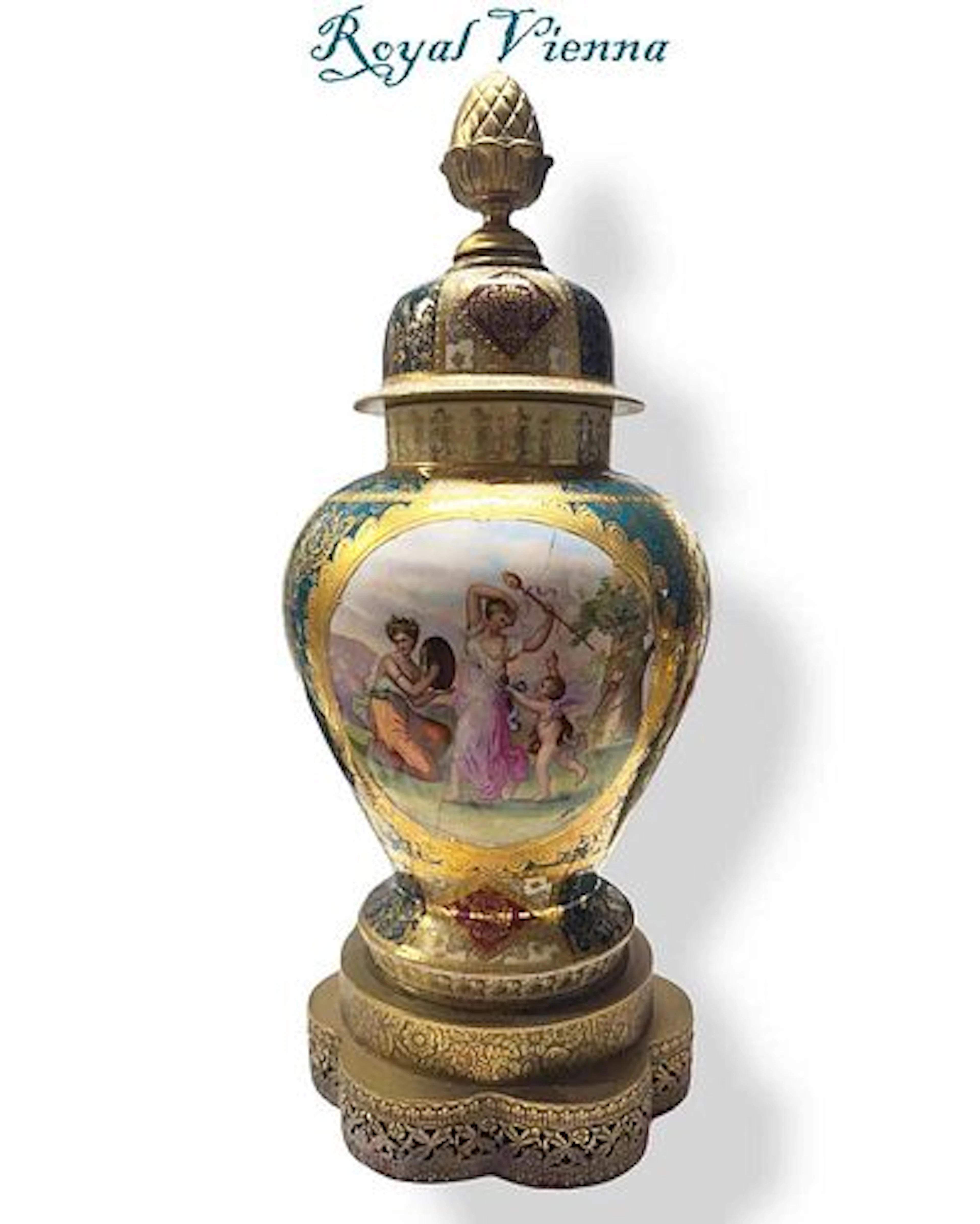 An Austrian Royal Vienna Porcelain Vase, Hallmarked