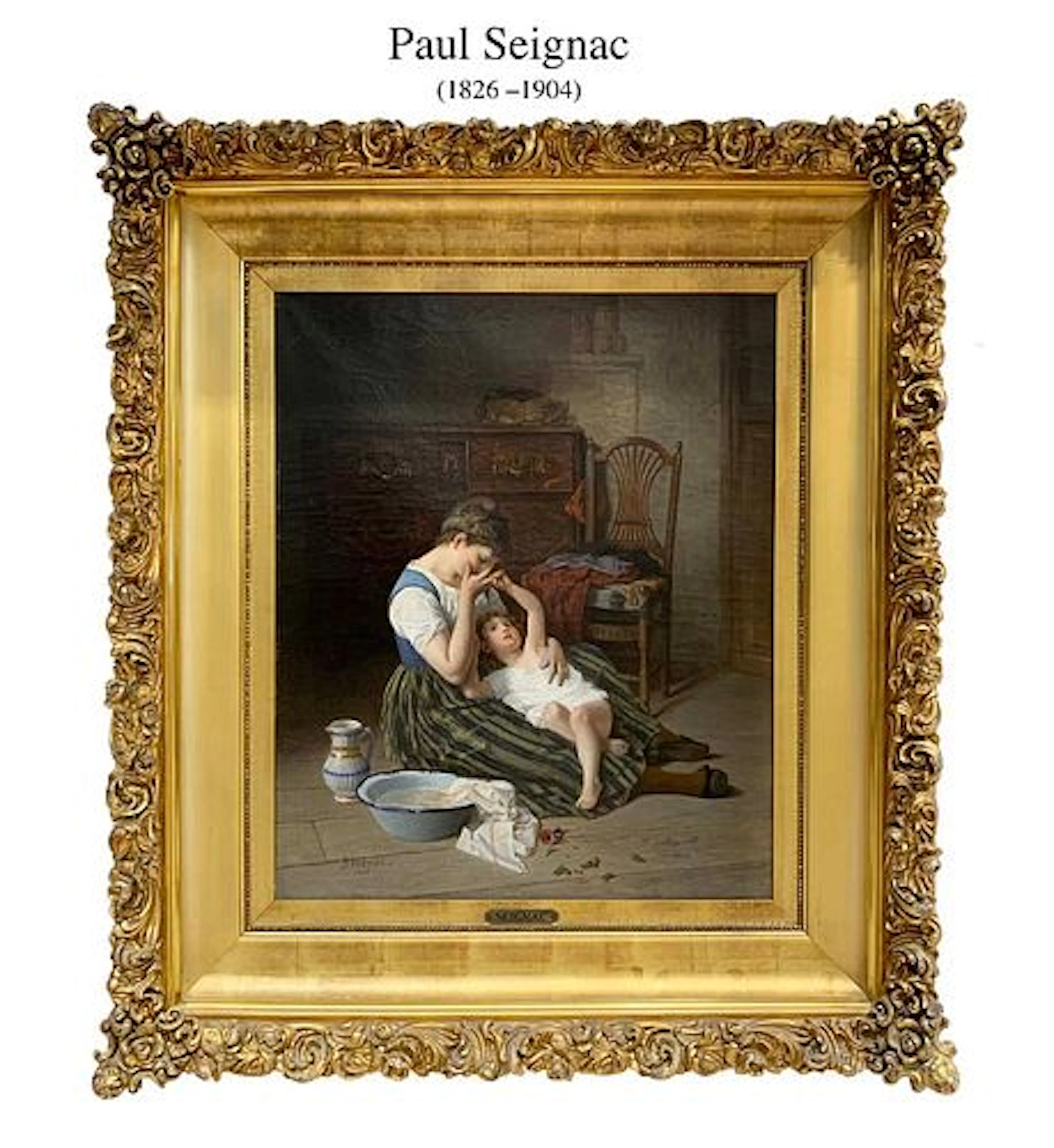 19th C. French Paul Seignac (1826-1904) Oil On Canvas Painting, Signed
