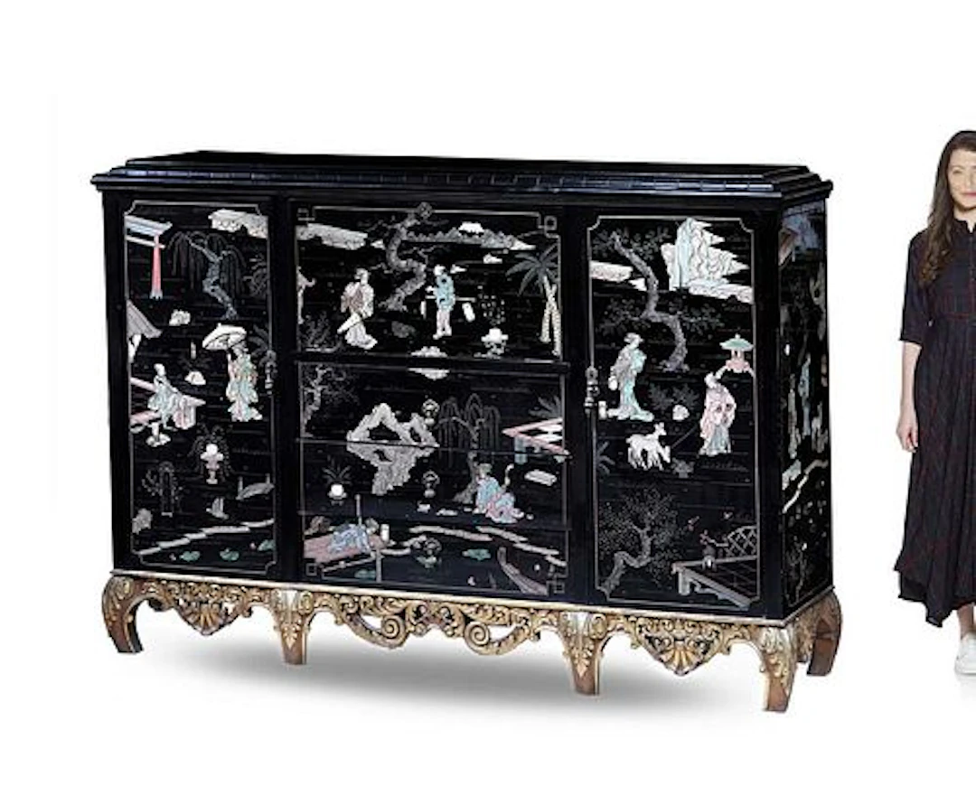 A Fine Large Chinese Chinoiserie Lacquer Cabinet