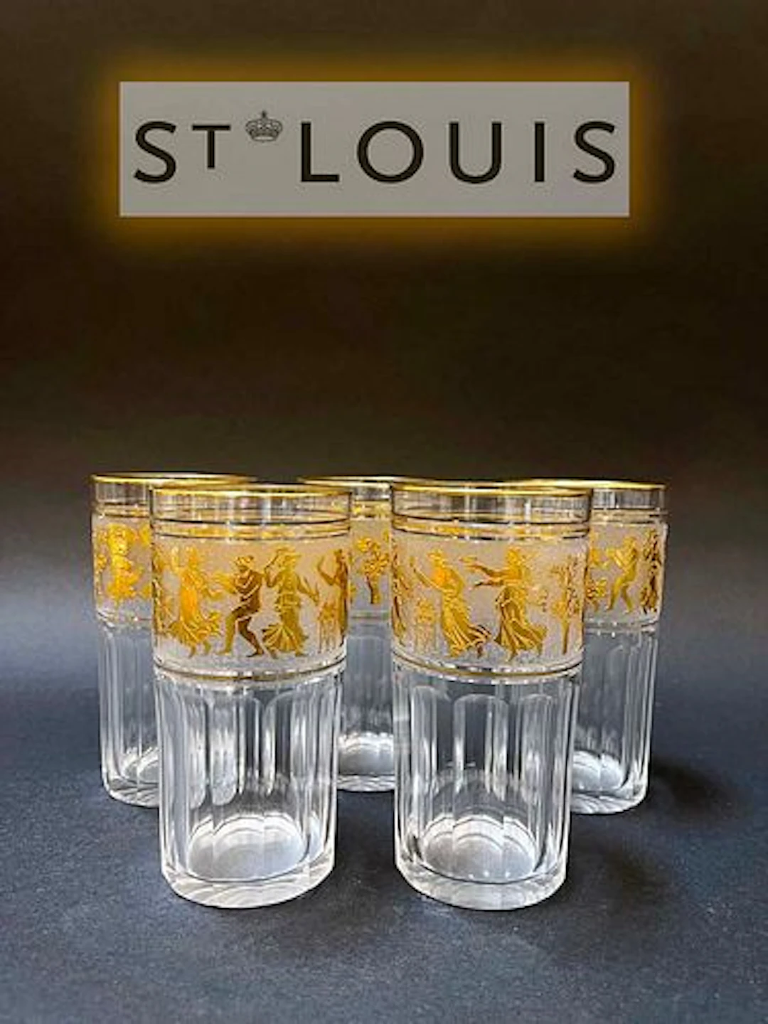 A Set Of Five 19th Century French Saint Louis Wine Glasses