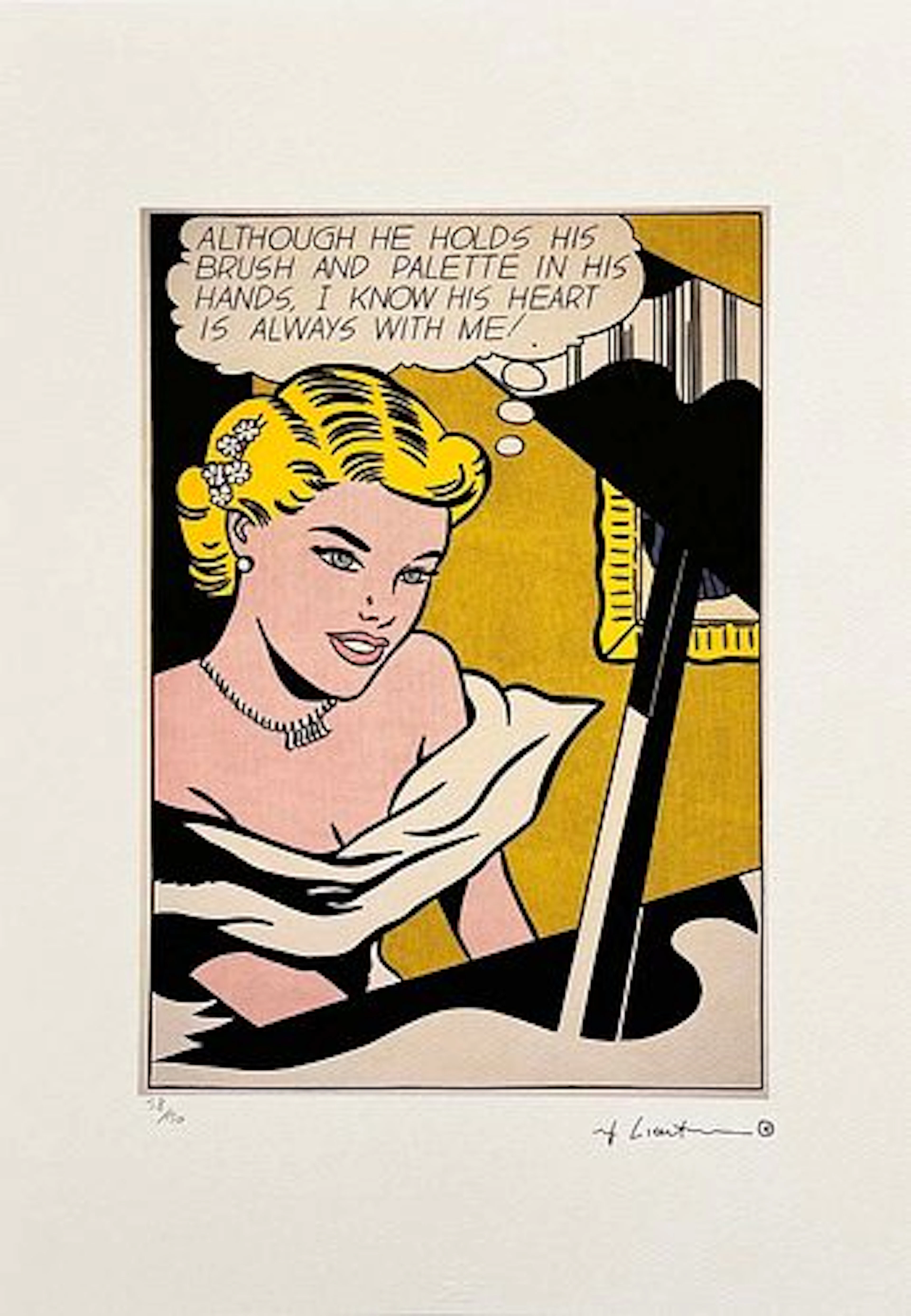 ROY LICHTENSTEIN's Girl At The 19, A Limited Edition Lithography Print