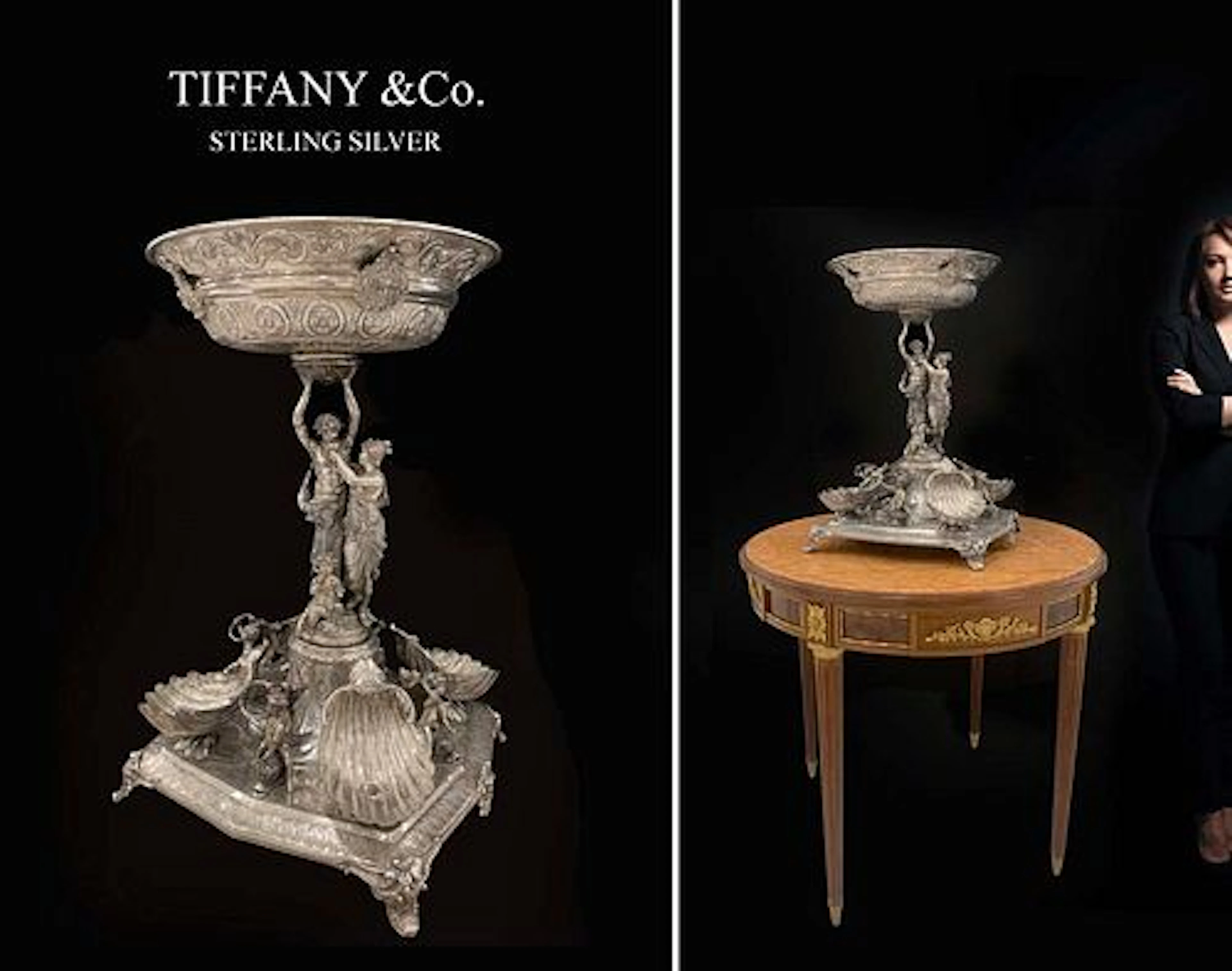A Very Large 19th C. French Tiffany & Co. Figural Sterling Silver