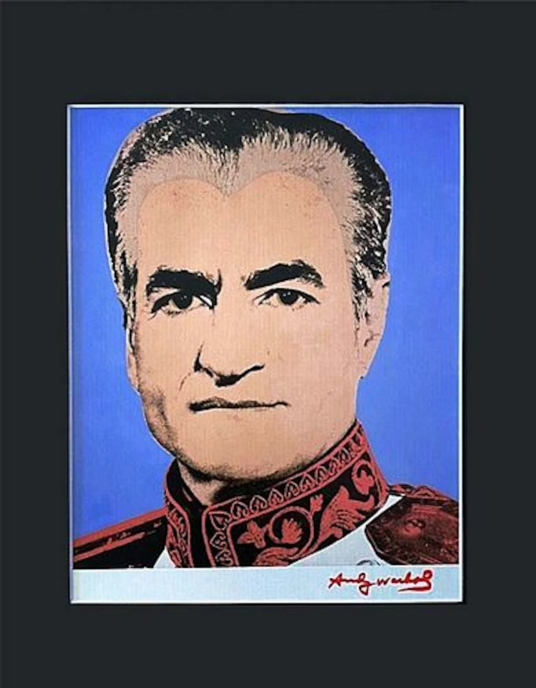 Iran King Mohammad Reza Shah Pahlavi Portrait, ANDY WARHOL Lithography Print