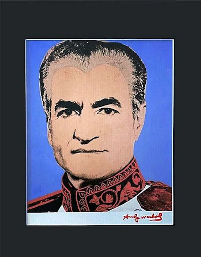 Iran King Mohammad Reza Shah Pahlavi Portrait, ANDY WARHOL Lithography Print