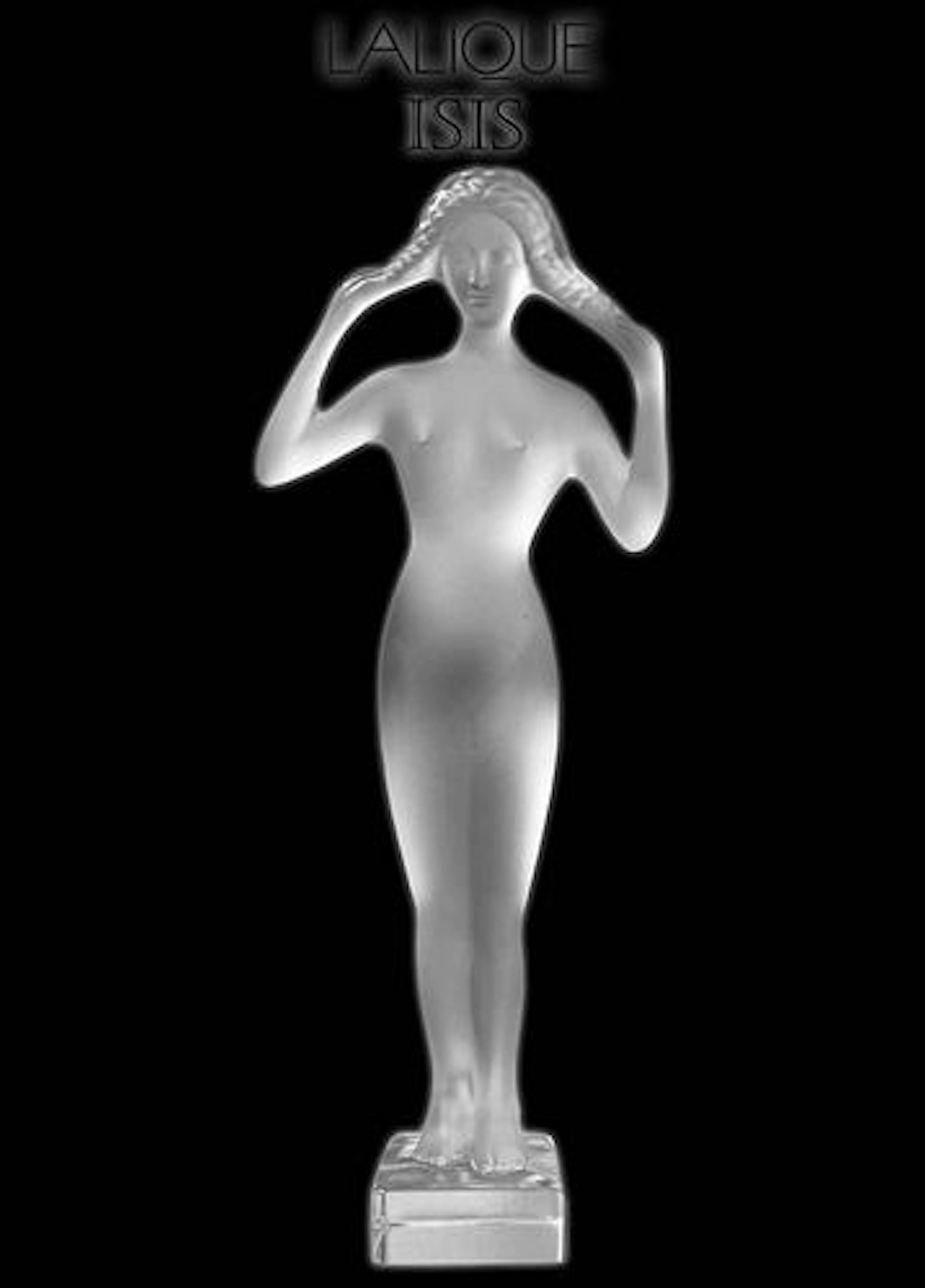 Isis, A Large Vintage LALIQUE Frosted Crystal Figurine, Signed
