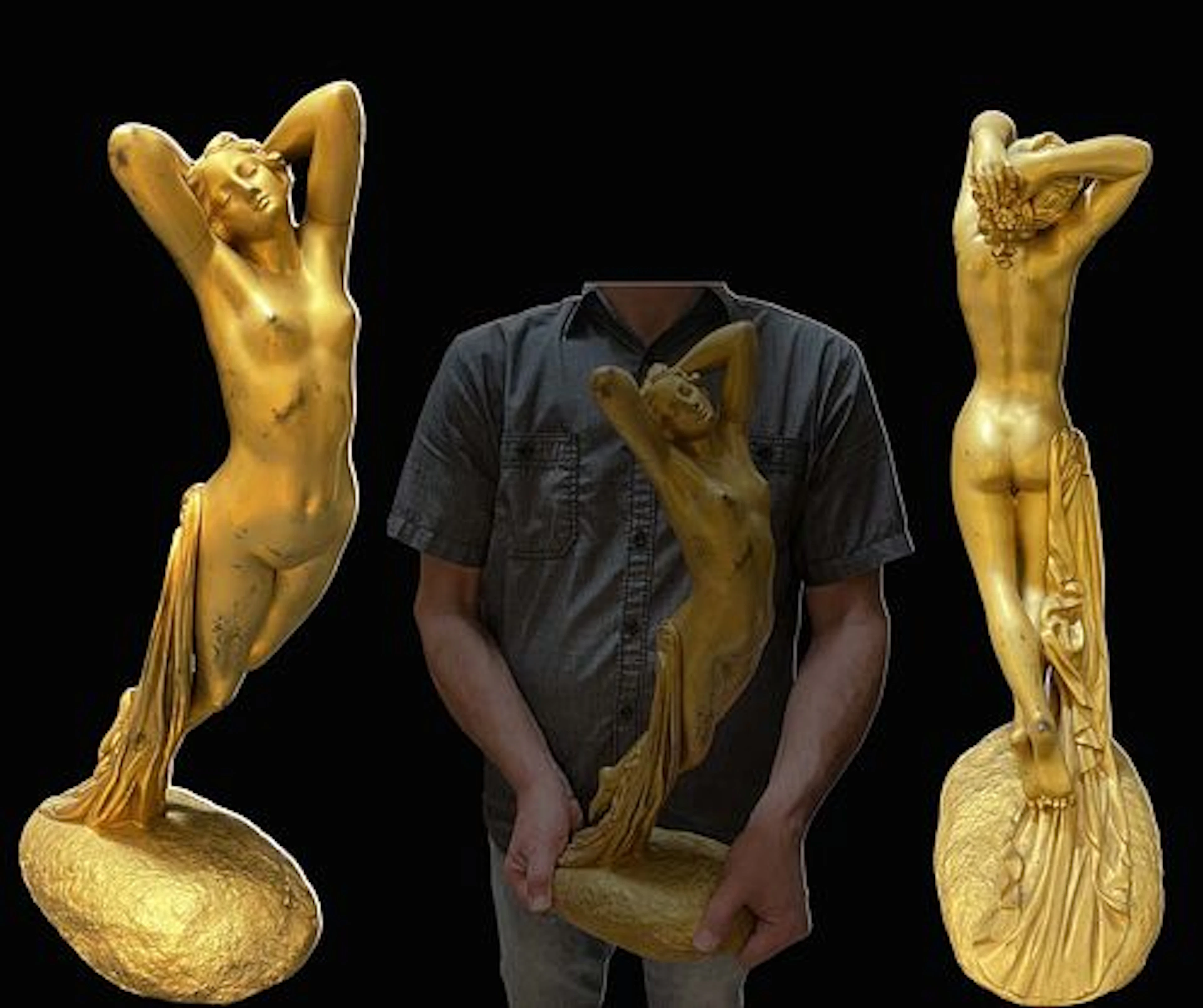 Nocturne, A Edouard Louis Collet (1876-1961 Switzerland) Bronze Sculpture