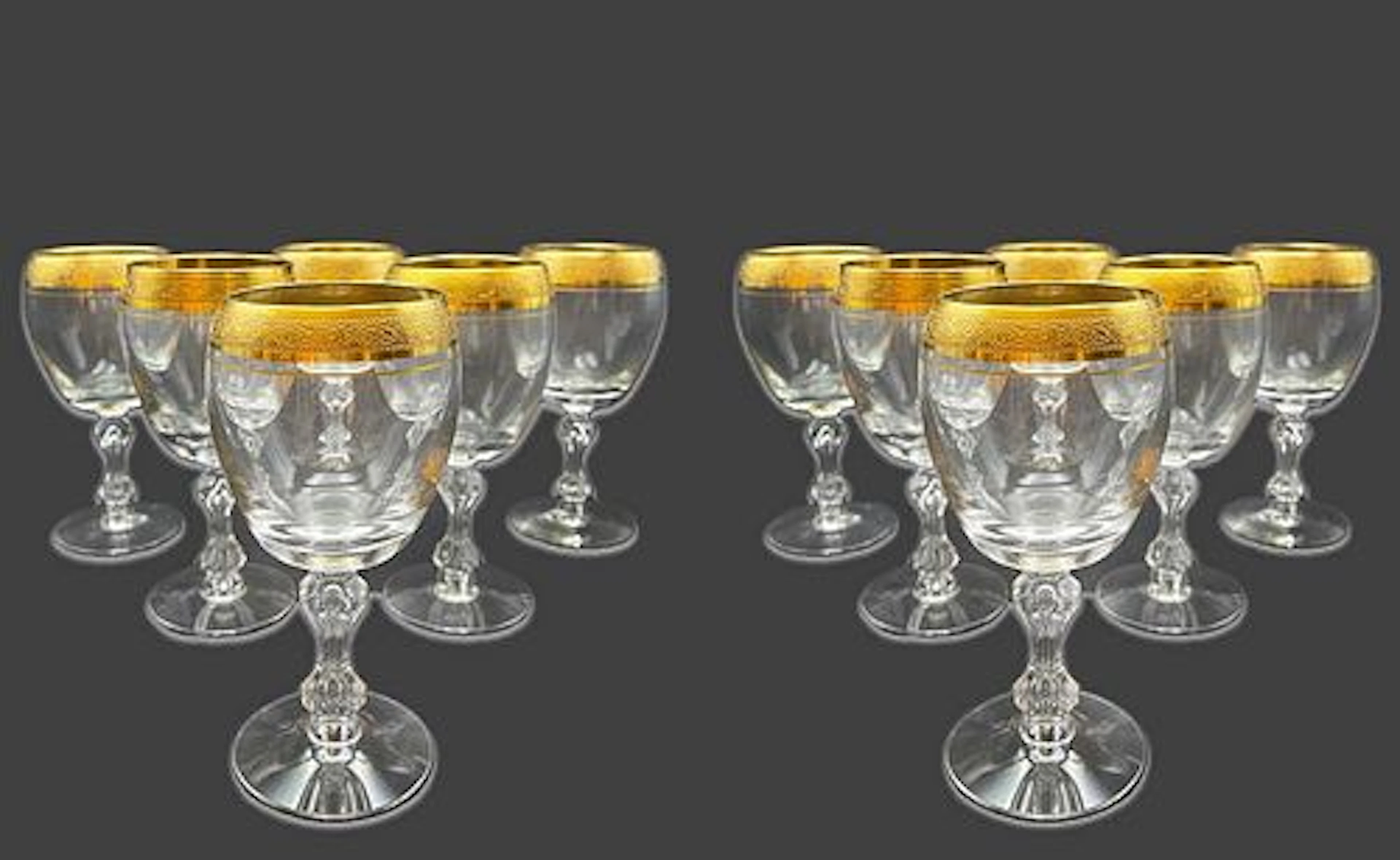 A Set Of Twelve Westchester By Tiffin-Franciscan Gold Encrusted Band