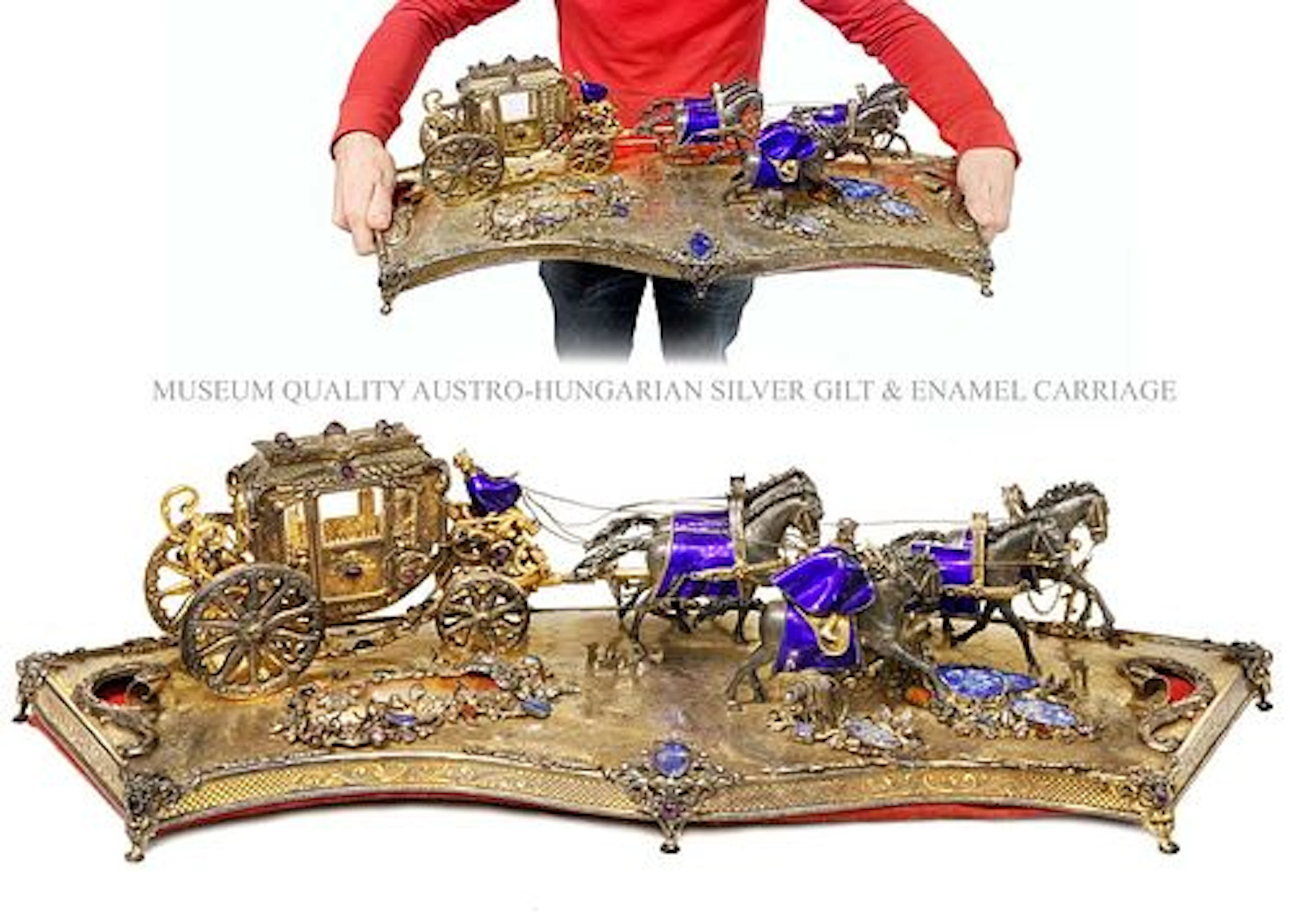 An Exquisite Museum Quality Austro-Hungarian Silver Gilt & Enamel
