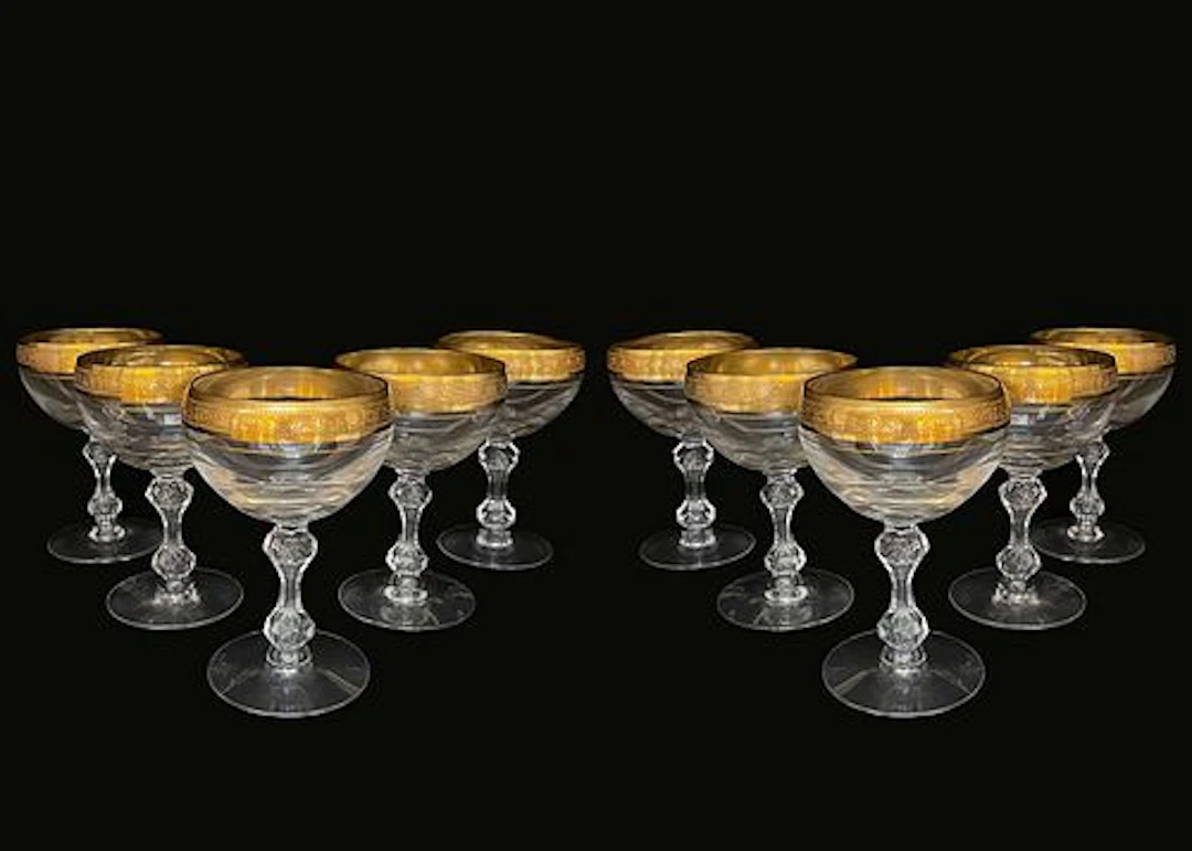 A Set Of Ten Westchester By Tiffin-Franciscan Gold Encrusted Band