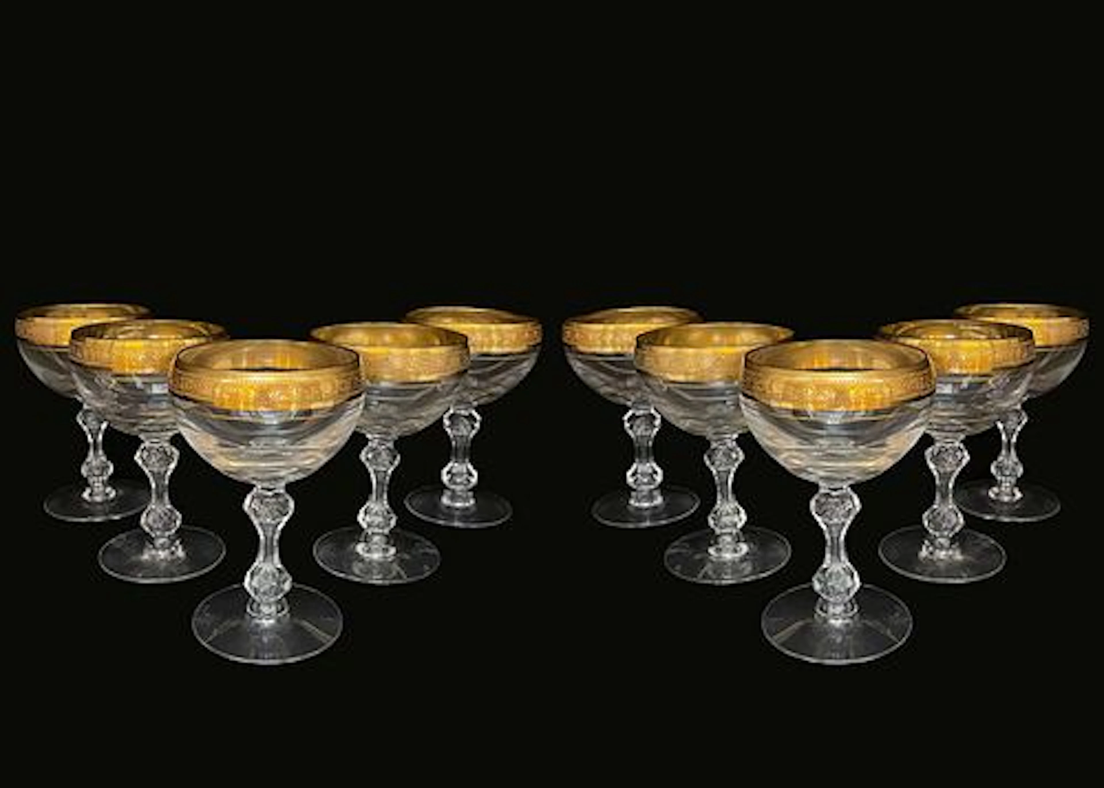 A Set Of Ten Westchester By Tiffin-Franciscan Gold Encrusted Band