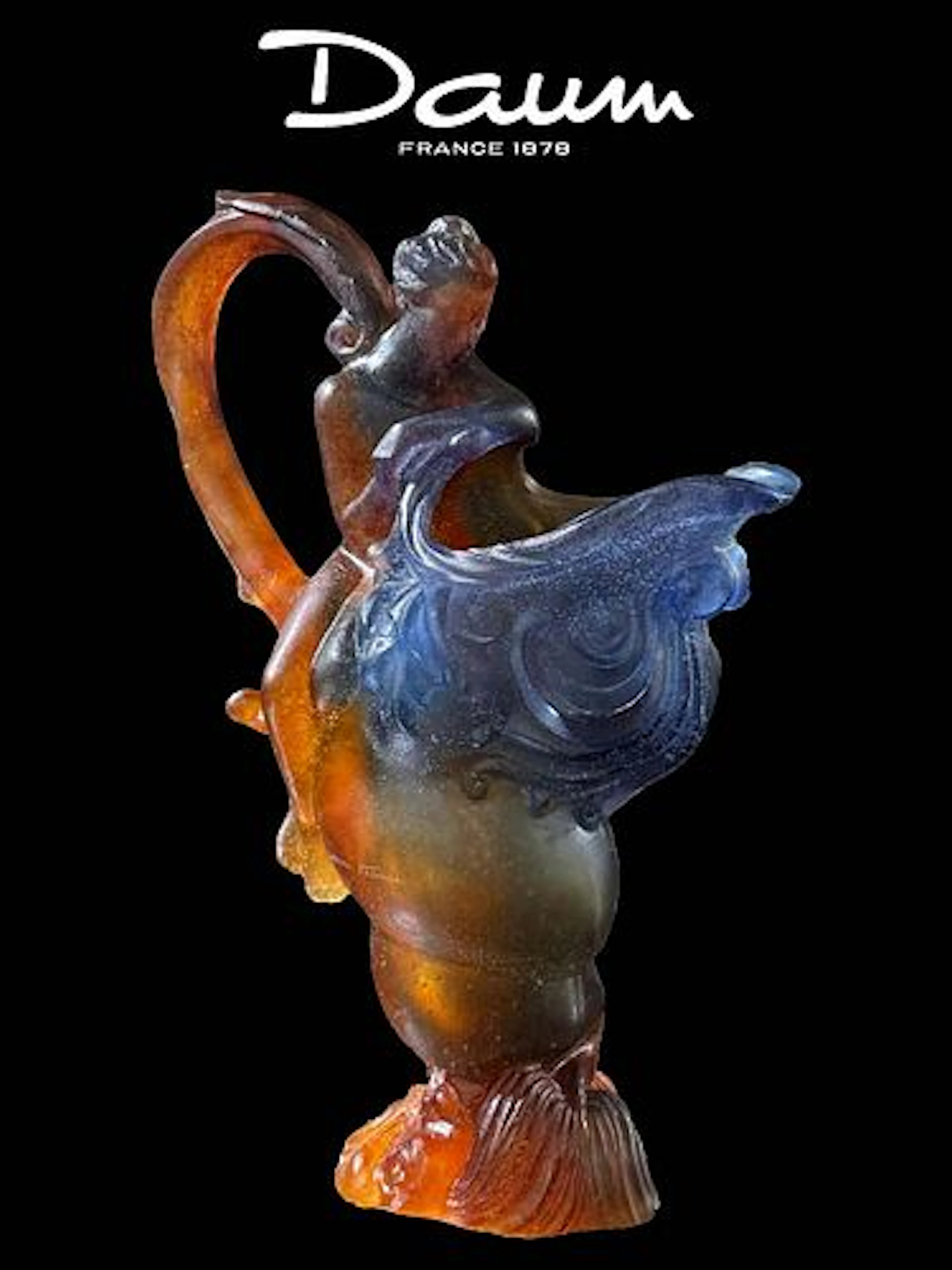 A Nancy Daum Pate-de-Verre Art Glass Crystal Mythological Figural