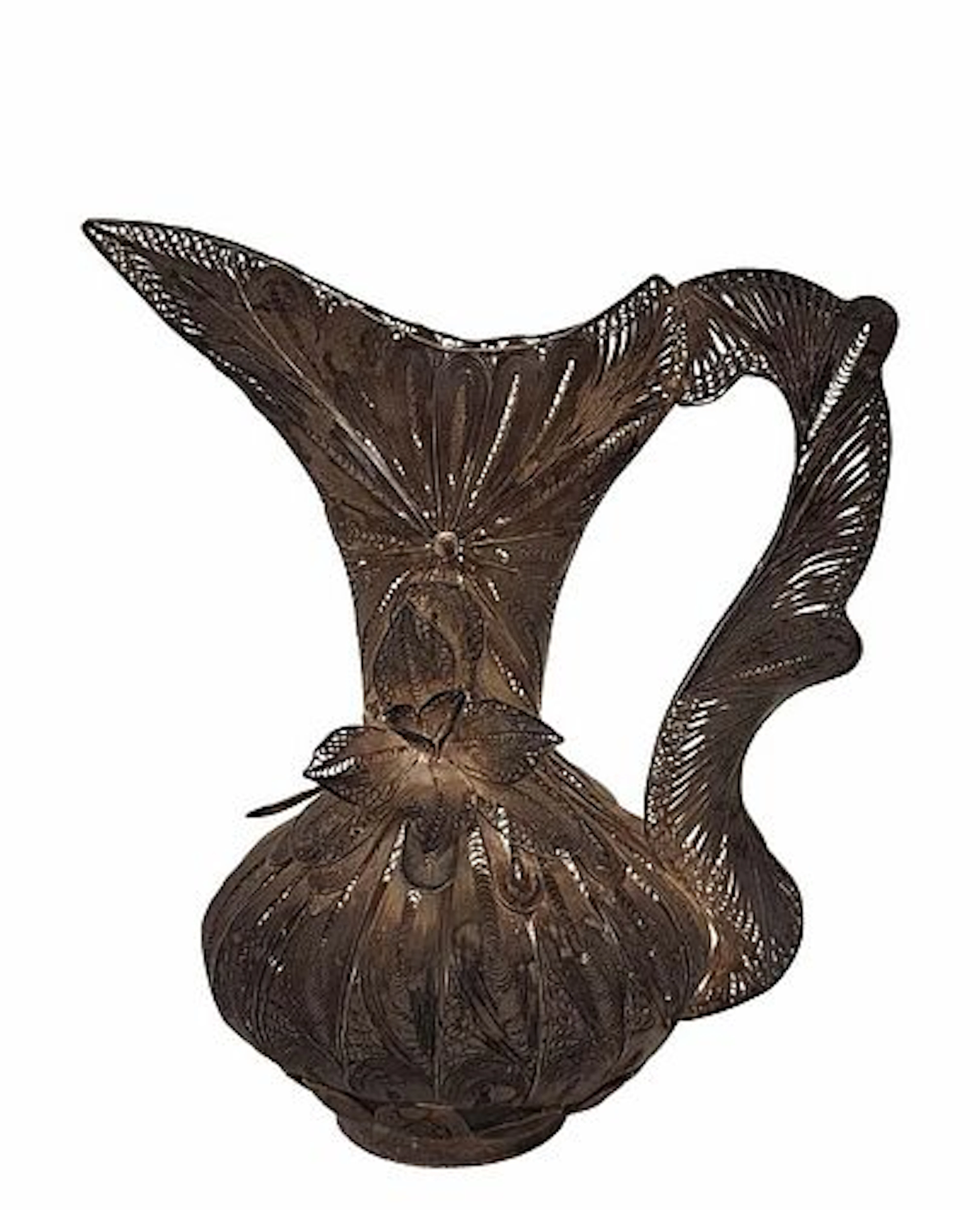 An English Filigree Sterling 975 Silver Pitcher