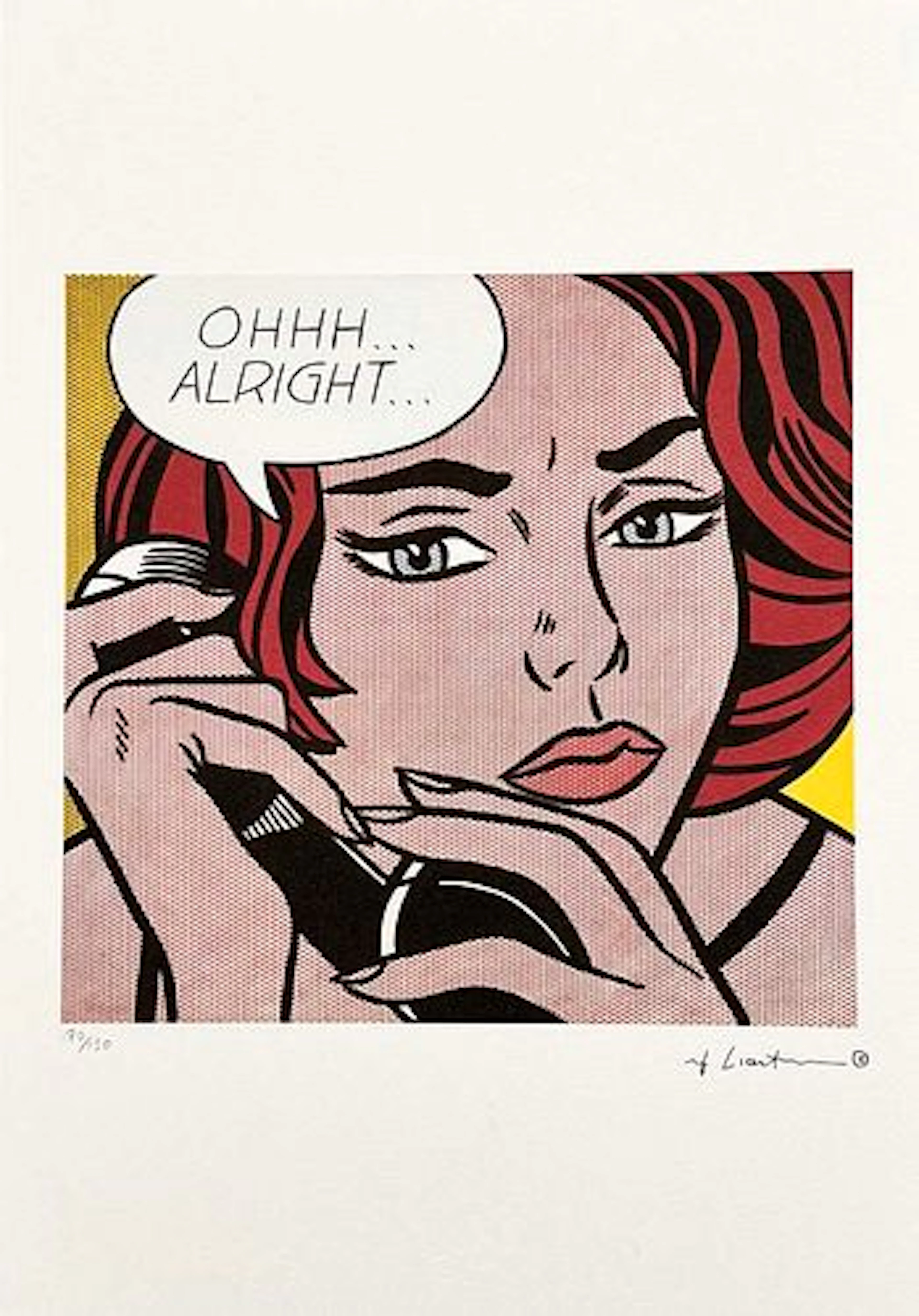 ROY LICHTENSTEIN's Ohhh Alright, A Limited Edition Lithography Print