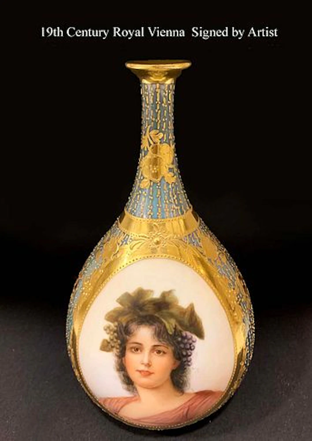 19th C. Royal Vienna Hand Painted Vase Signed By Artist
