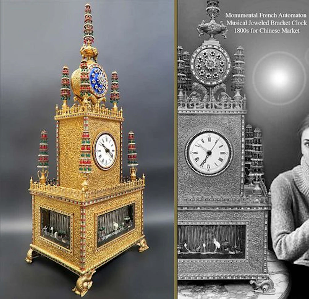 An Exquisite Monumental 19 Century French Automation Musical Jeweled