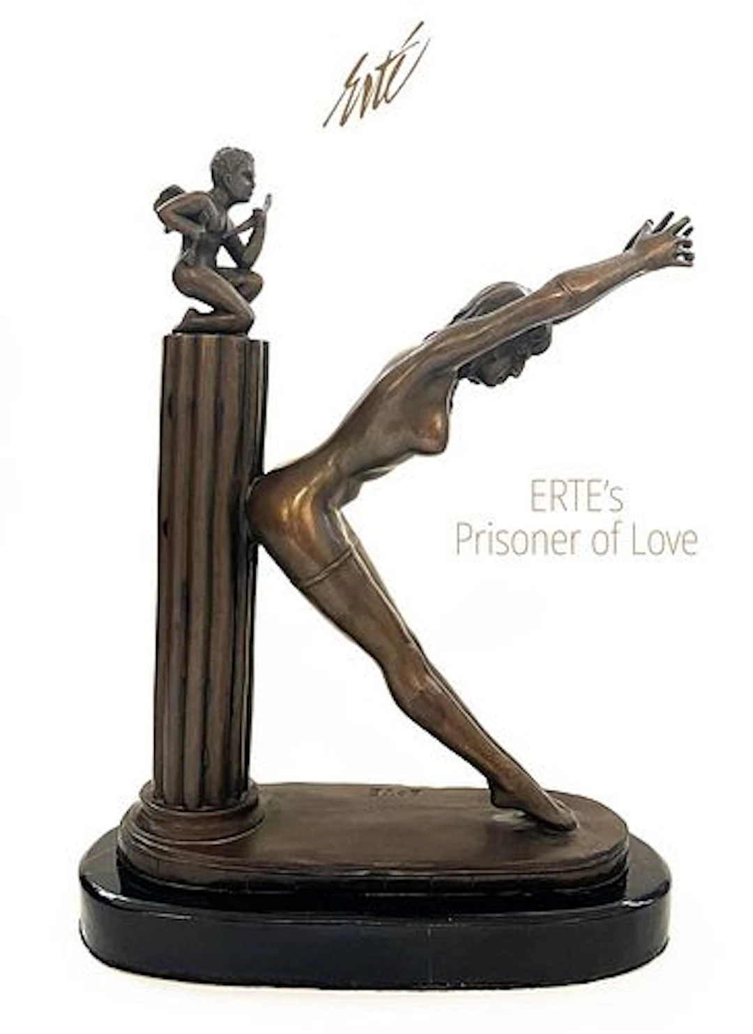 Prisoner Of Love, A Rare Post ERTE Bronze Statue On Marble Base, Signed
