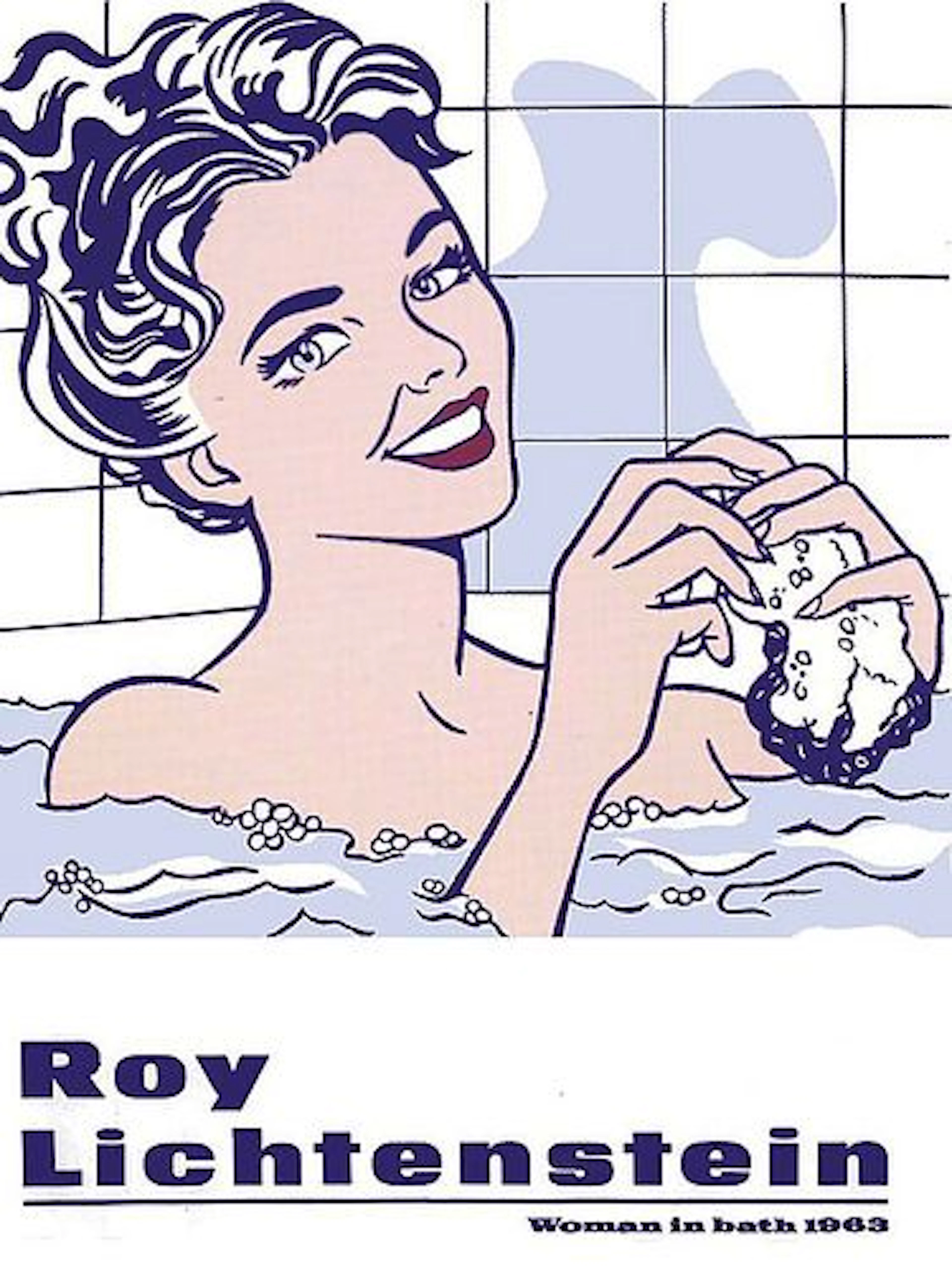 Woman in Bath, A Large Vintage Roy Lichtenstein Exibition Poster Print