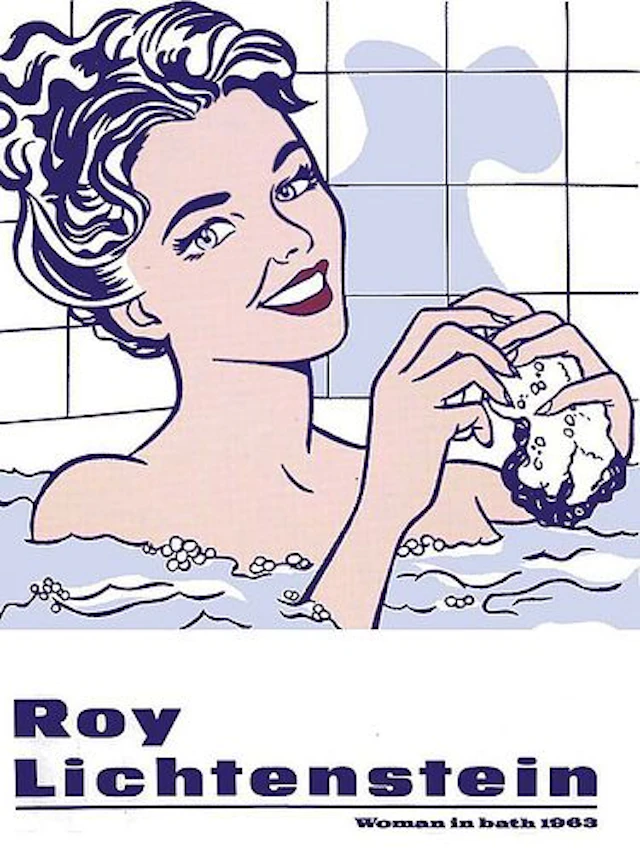 Woman in Bath, A Large Vintage Roy Lichtenstein Exibition Poster Print