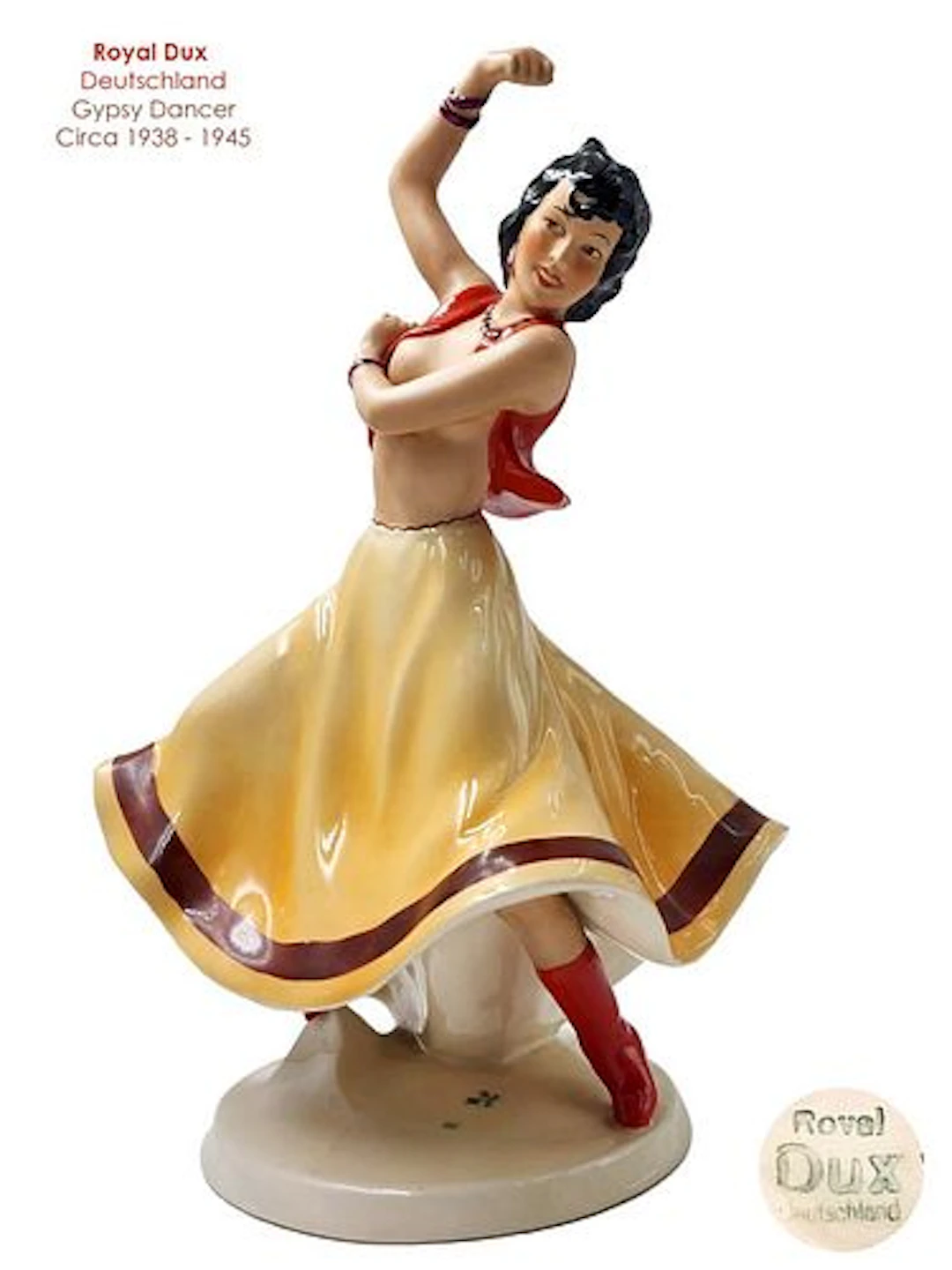 The Gypsy Dancer, A Very Rare Deutschland Royal Dux Porcelain Figurine
