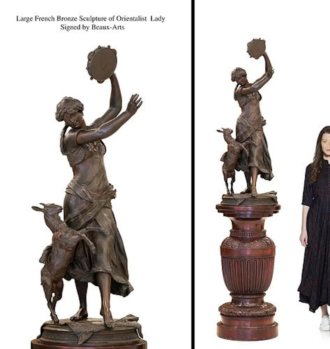 Orientalist Dancer, 19th C. French Patinated Bronze Sculpture, Beaux-arts
