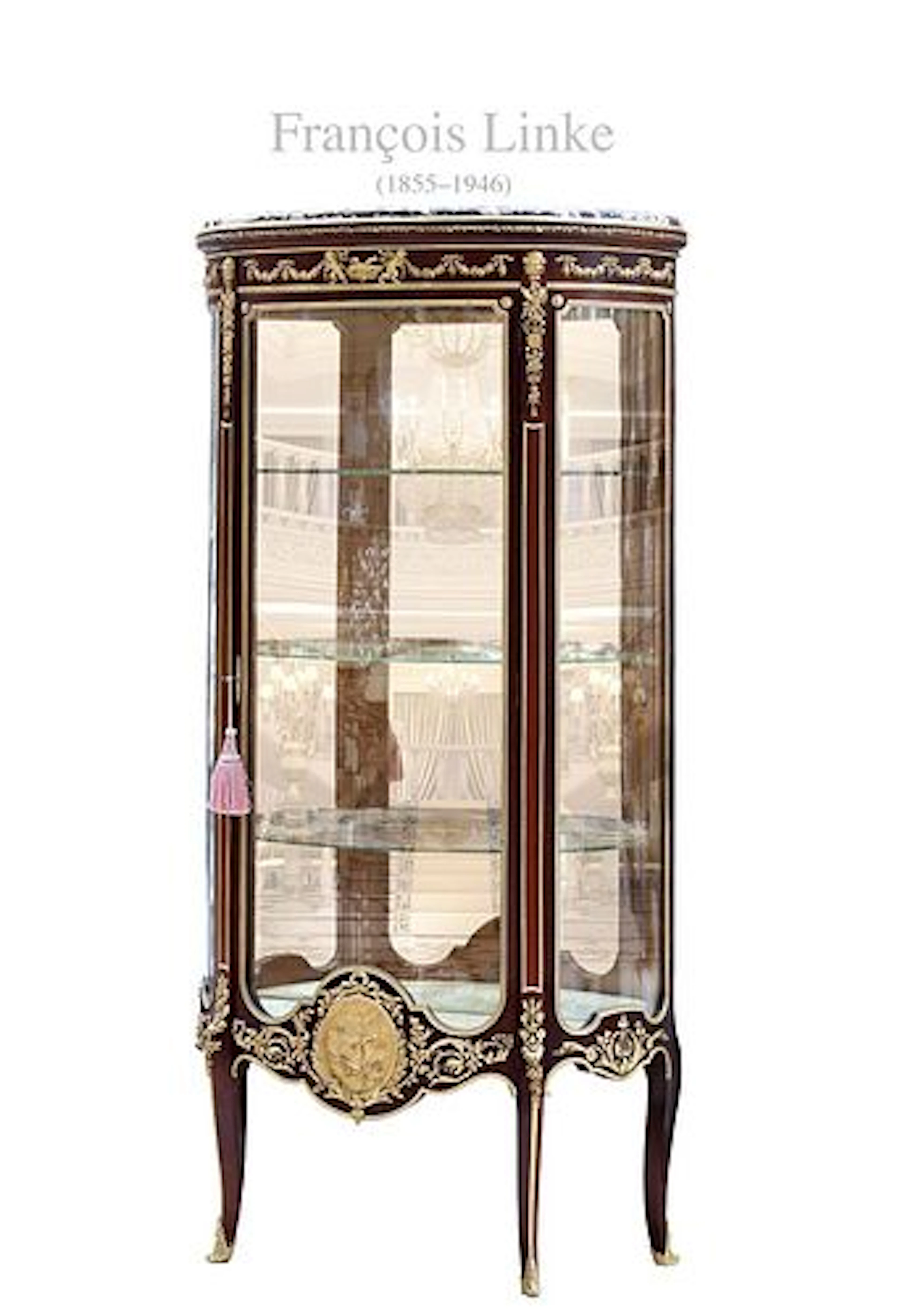 19th century Francois Linke Mounted Ormolu Figural Bronze Vitrine