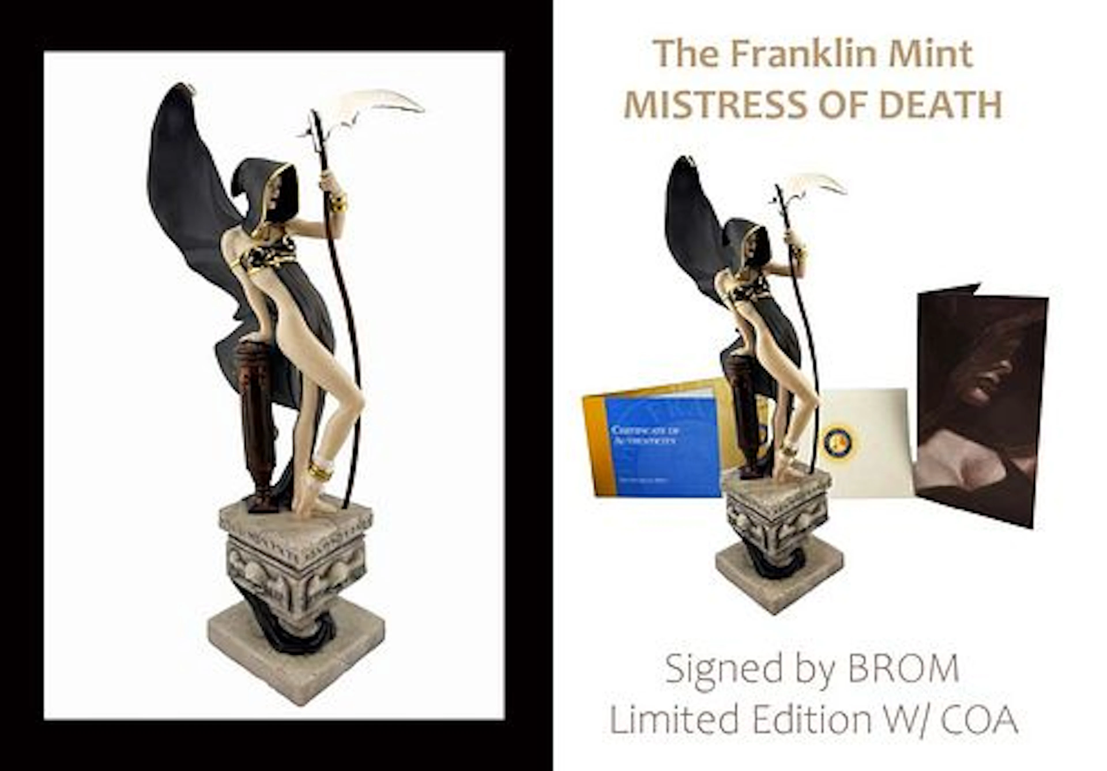 A Very Rare The Franklin Mint's Mistress Of Death Ltd Edition Sculpture