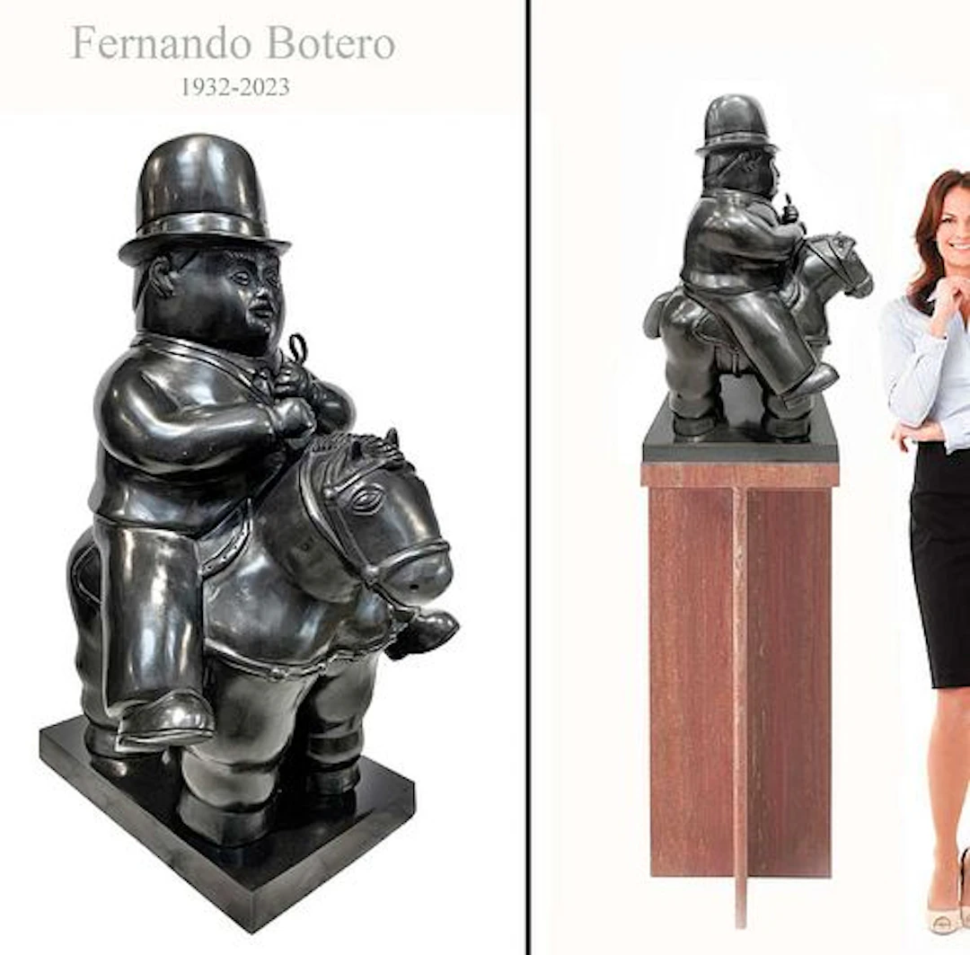 Pedrito On Horse, A Large FERNANDO BOTERO Bronze Sculpture, Signed