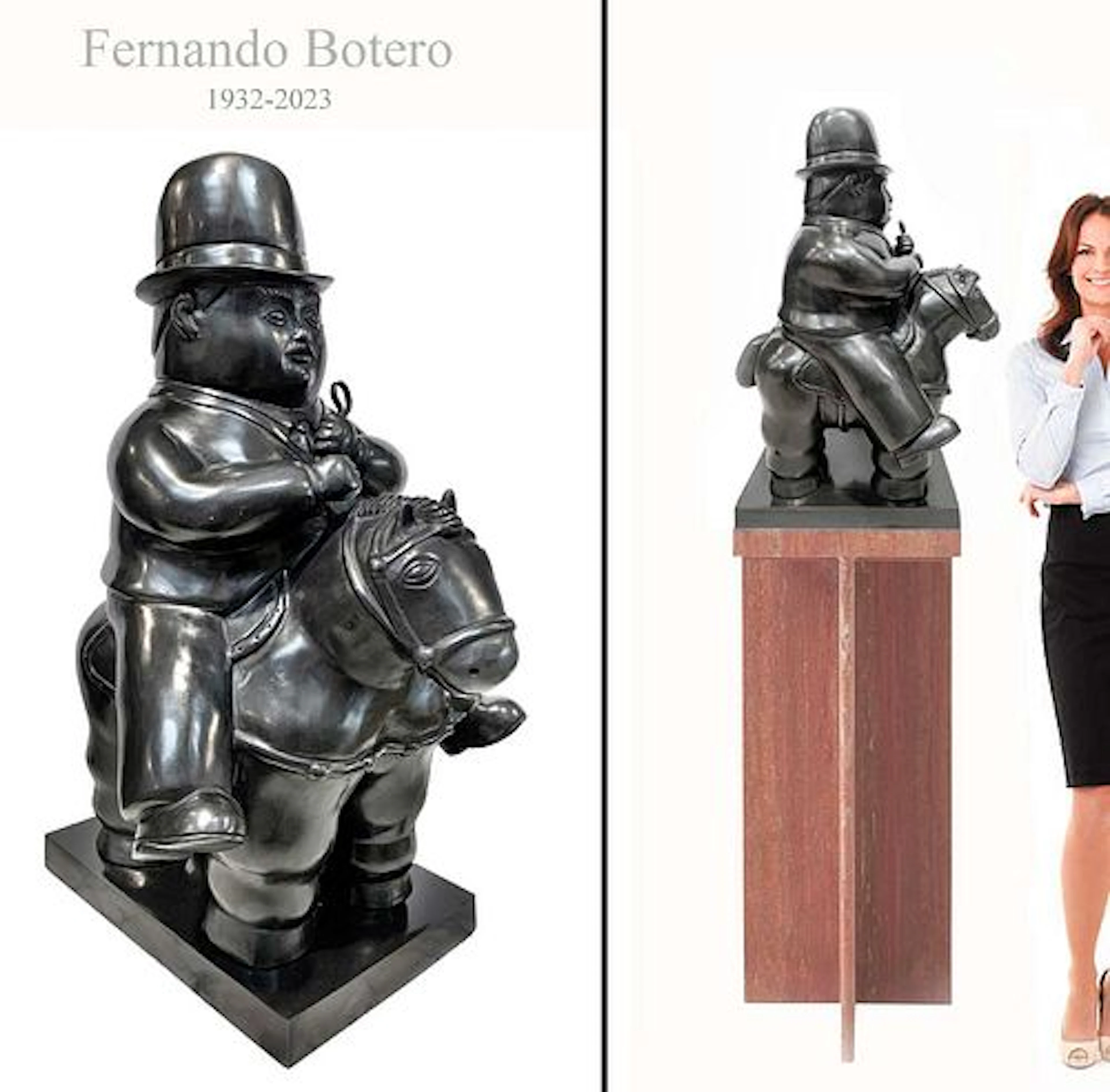 Pedrito On Horse, A Large FERNANDO BOTERO Bronze Sculpture, Signed