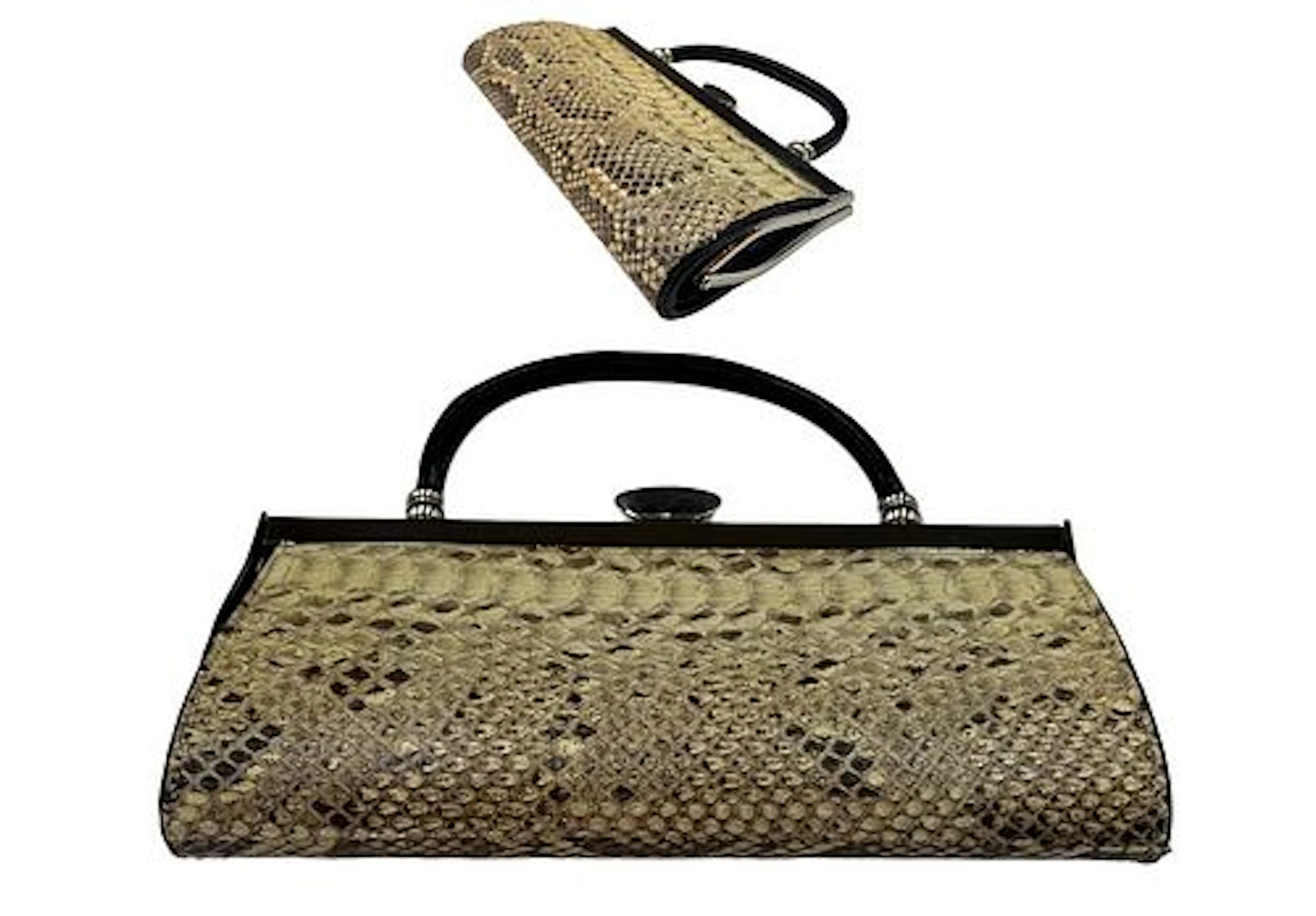 An Italian Snakeskin-Effect Pattern Women Handbag