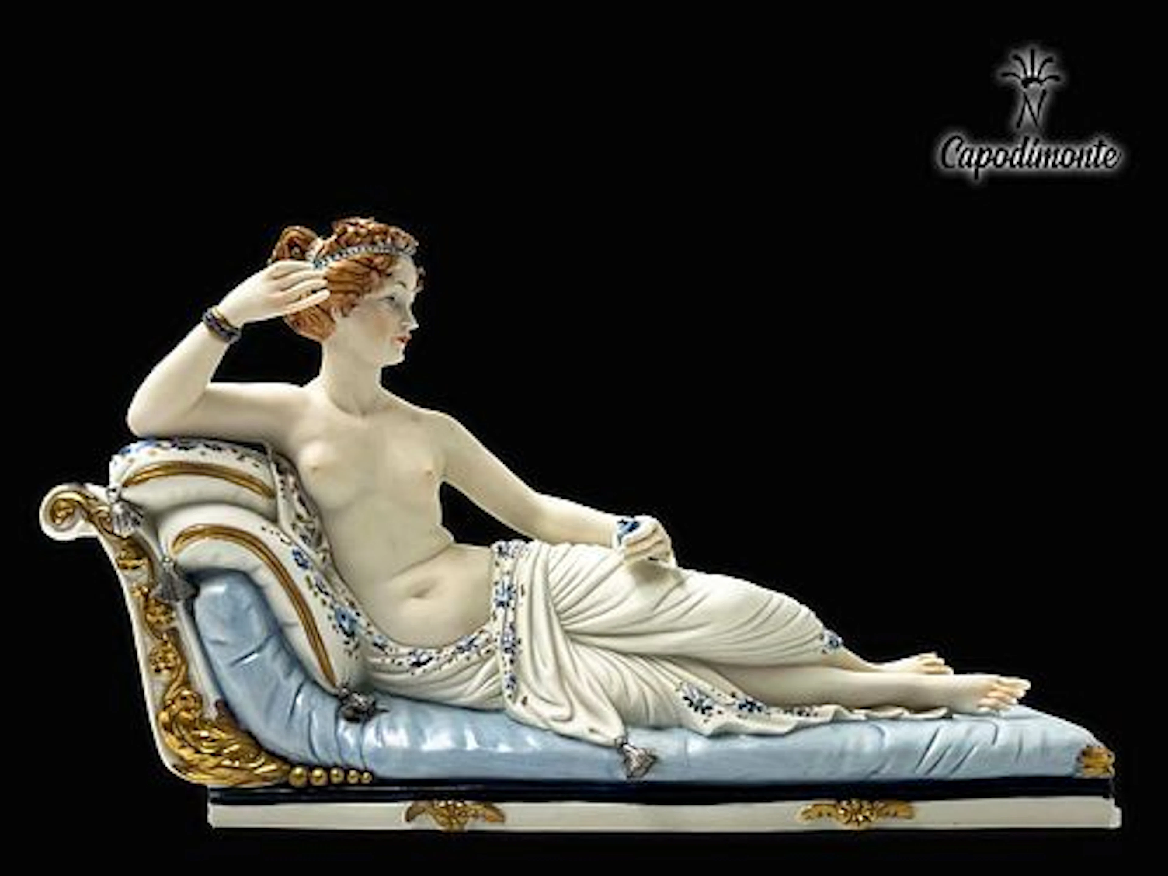 Venus Victrix , A Vintage Capodimonte After Canova Hand Painted Figurine