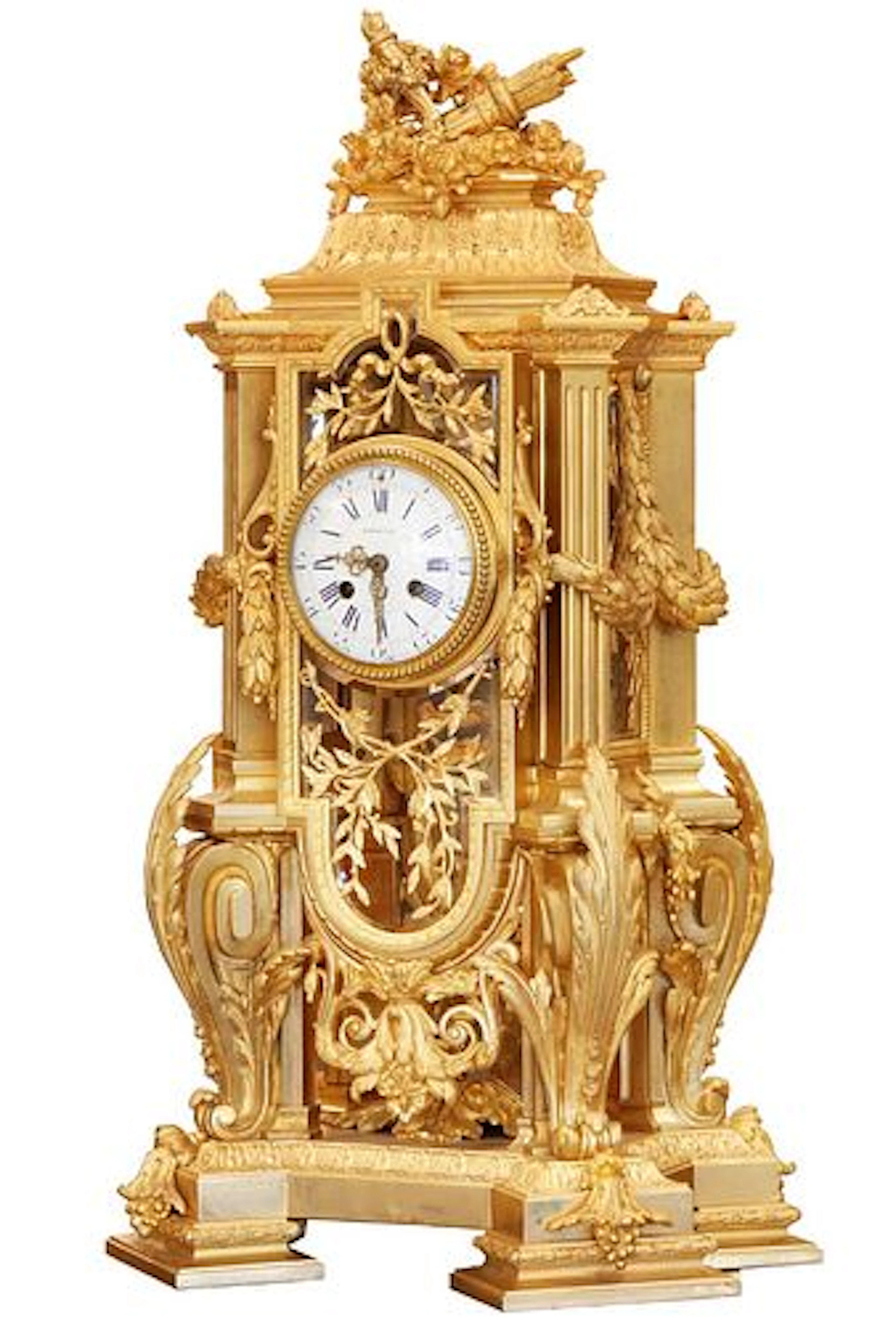 A Large 19th C. French Tiffany & Co. Ormolu Bronze Clock
