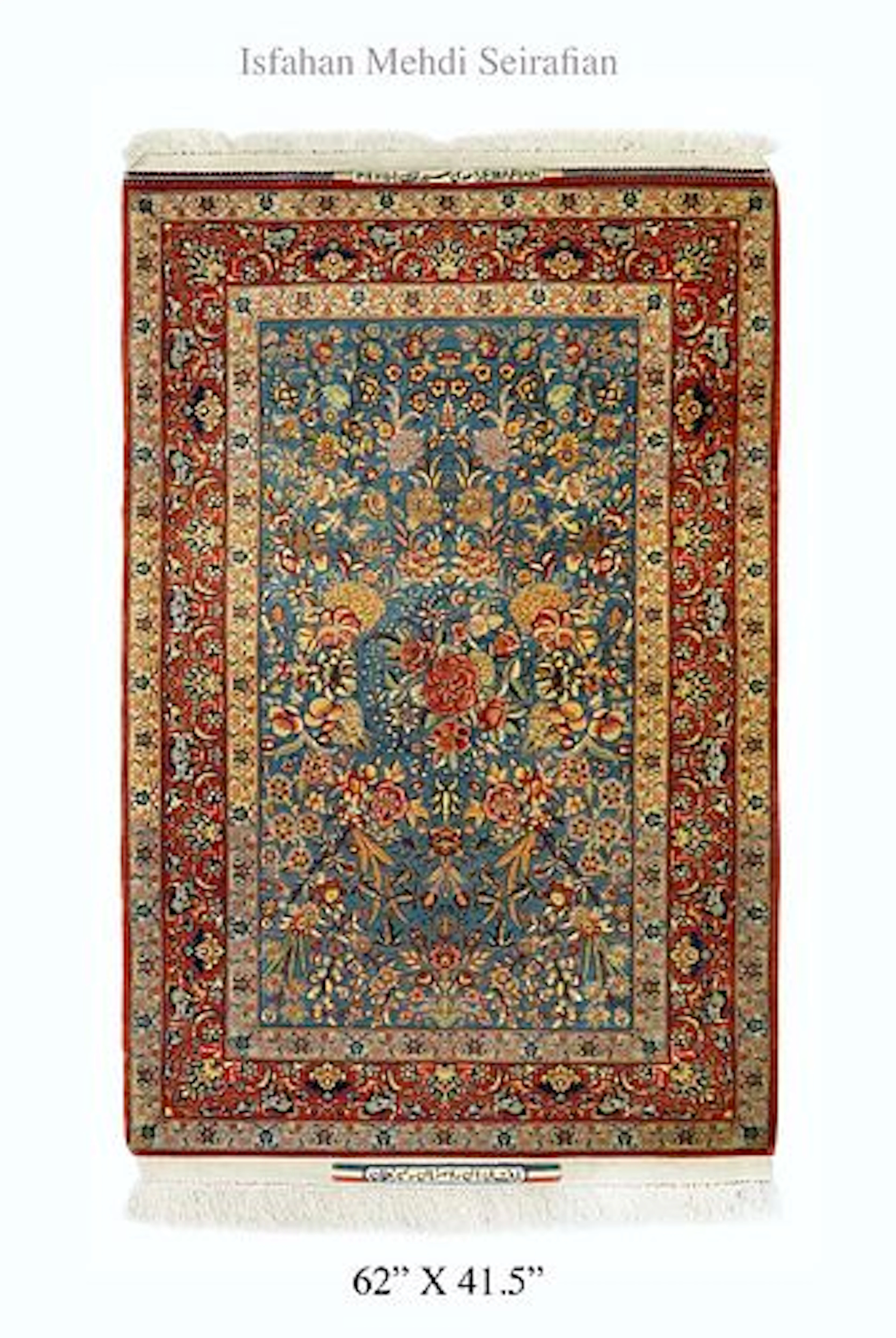 An Exquisite Iran Persian Isfahan Authentic Signed Mehdi Seirafian Rug