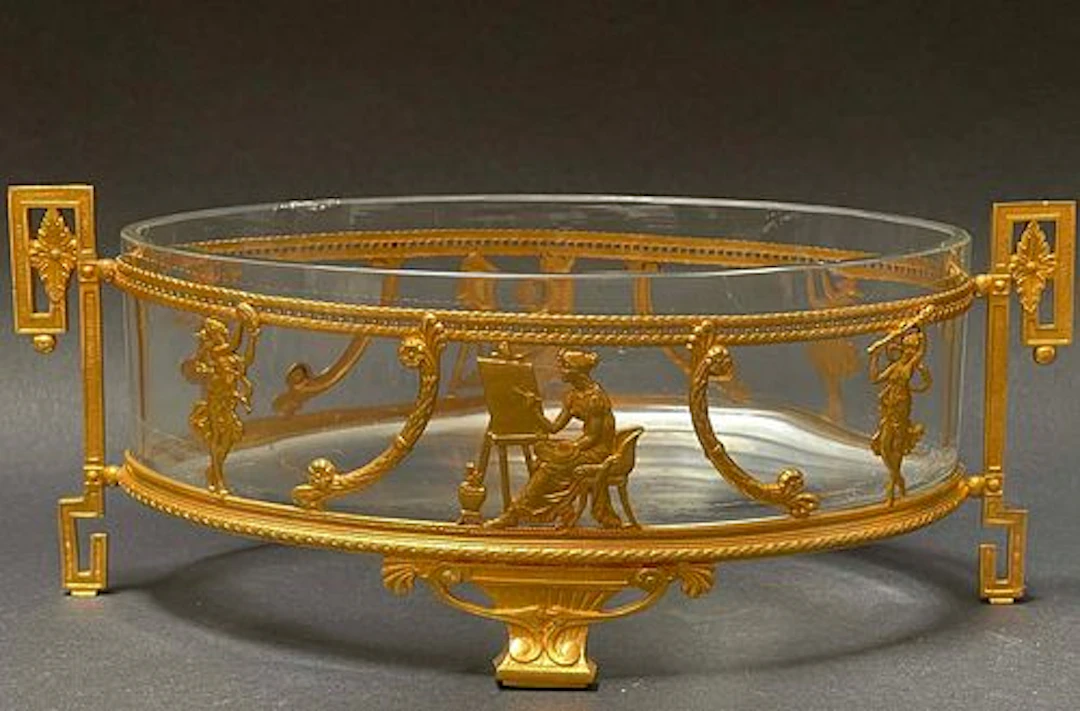 19th C. Baccarat Crystal Bronze Centerpiece