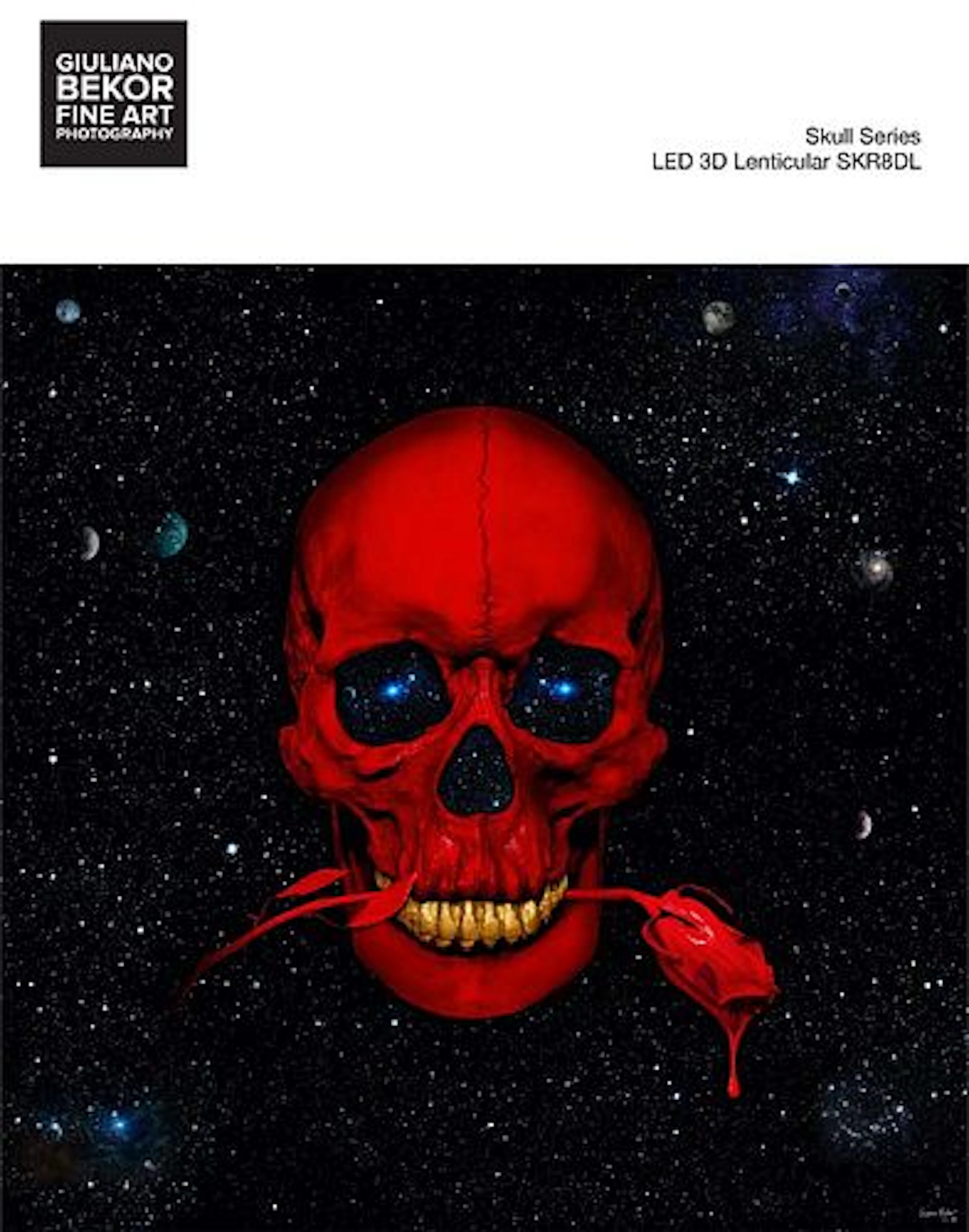A Giuliano Bekor Fine Art Photography, Skull SKR8DL LED 3D Lenticular