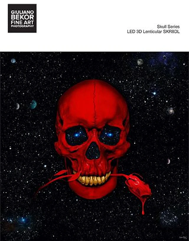 A Giuliano Bekor Fine Art Photography, Skull SKR8DL LED 3D Lenticular