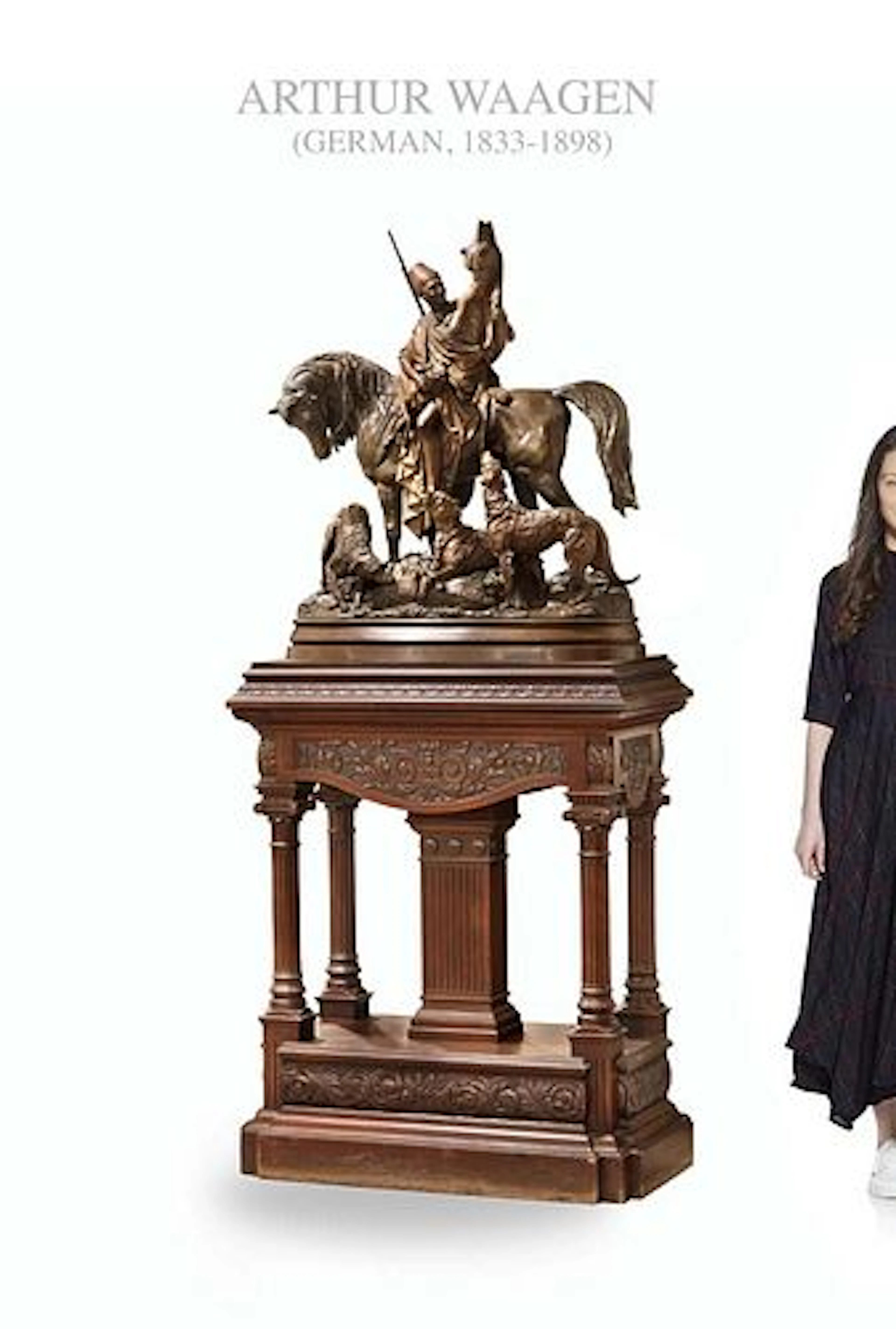 Exquisite 19th C. ARTHUR WAAGEN Orientalist Kabyle Hunter Patinated