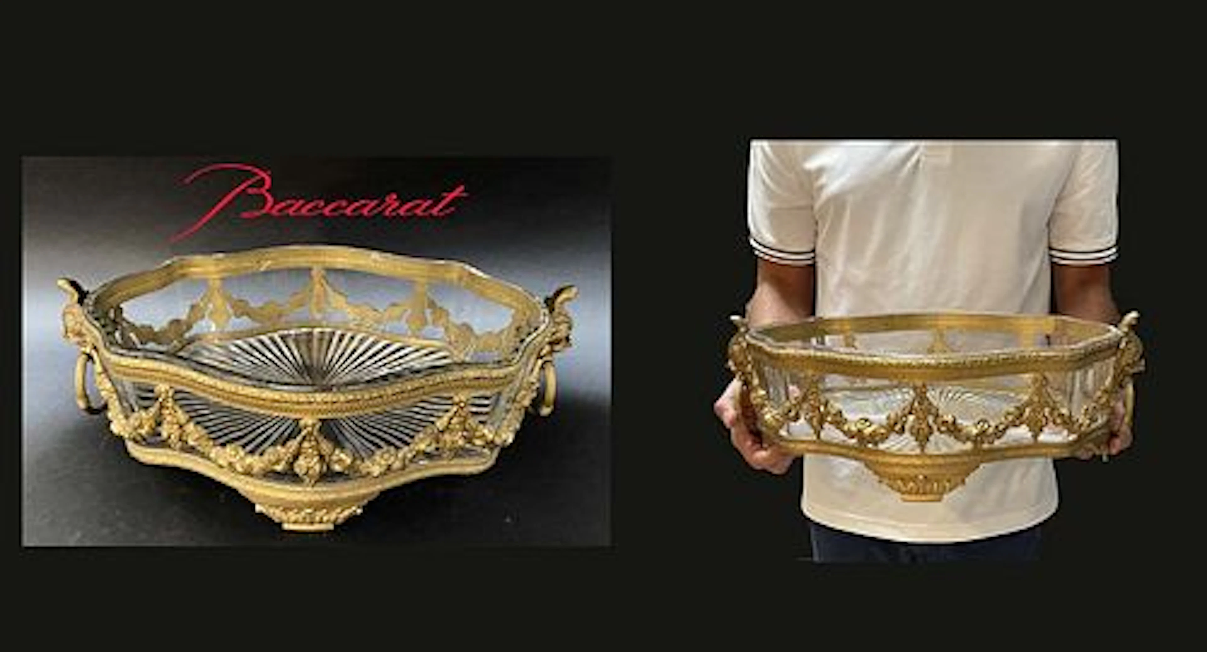 19th C. Baccarat Crystal & Gilt Bronze Centerpiece