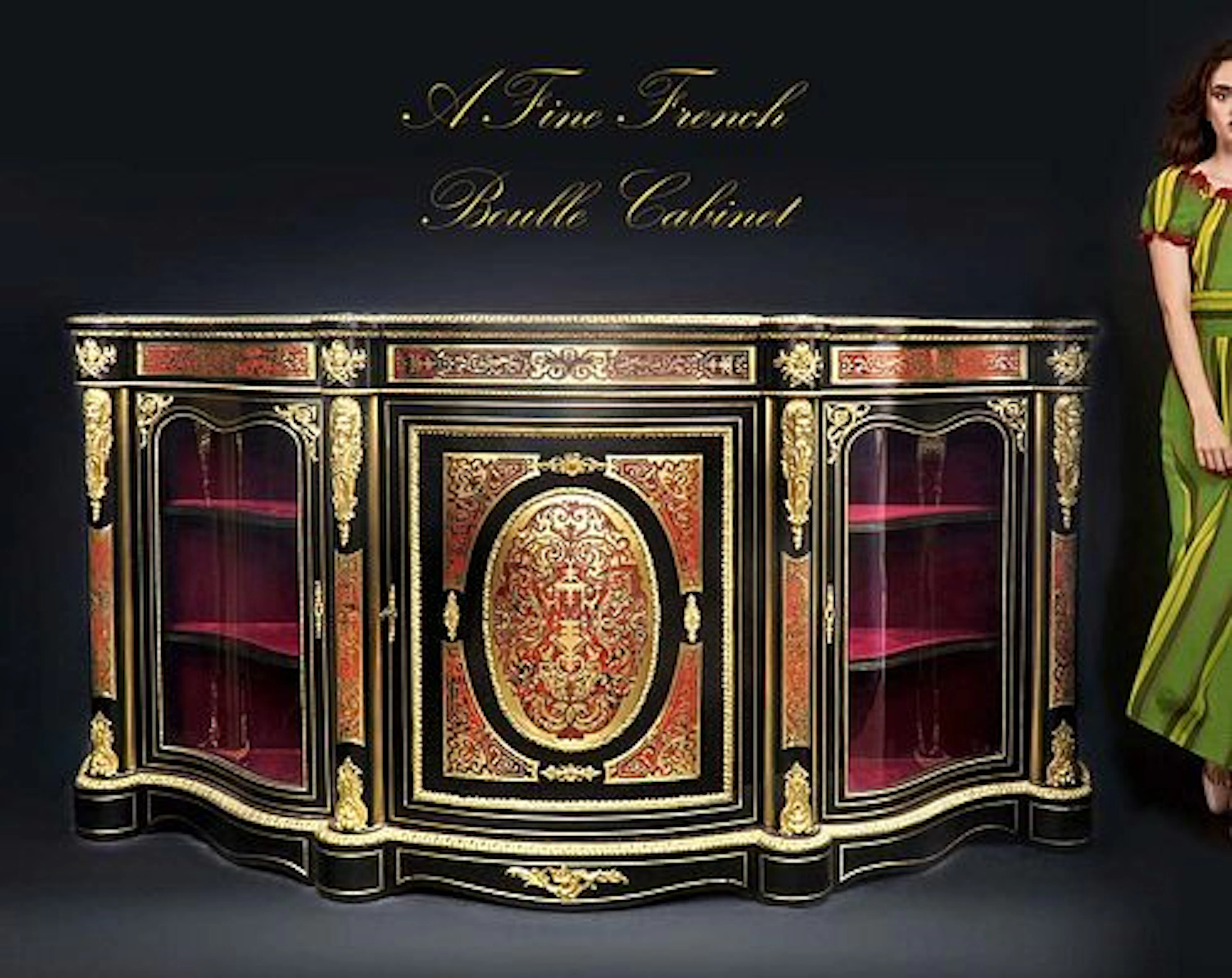 A Large French Boulle Bronze Cabinet