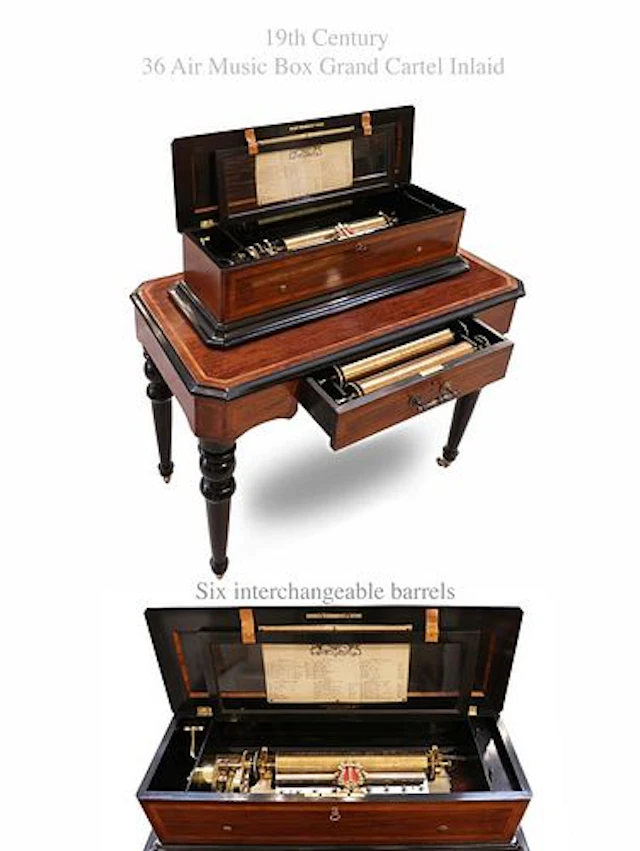 A Fine 19th C. Playing 36 Airs Interchangeable 6 Cylinders Cartel