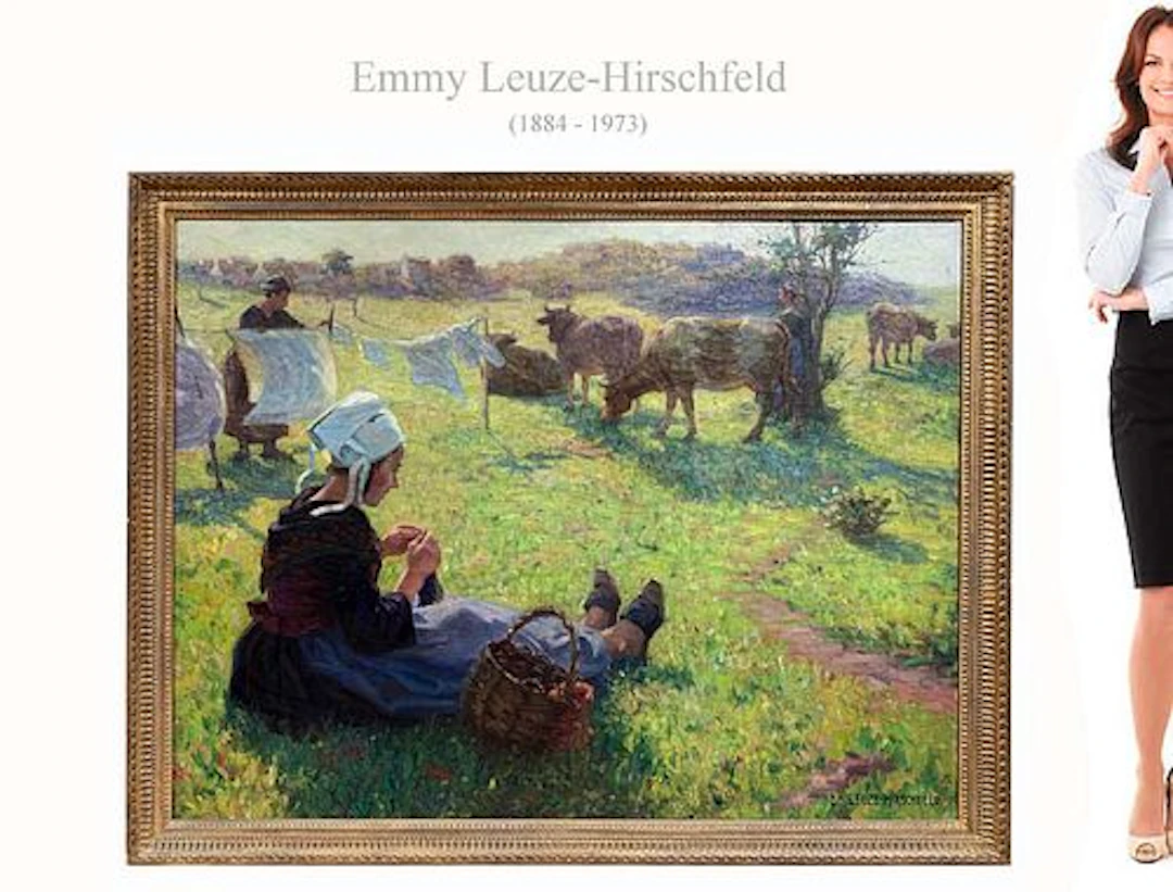 A Large Oil On Canvas Painting, Emmy Leuze-Hirschfeld Signed