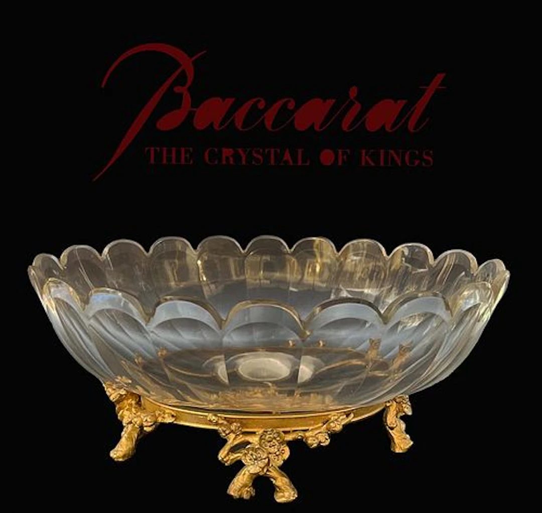 19th Century French Baccarat Crystal & Gilt Bronze Centerpiece, Hallmarked
